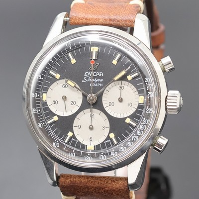 27057888a - ENICAR Sherpa Graph großer Schaltradchronograph Valjoux 72 in Stahl, Schweiz um 1968, ...