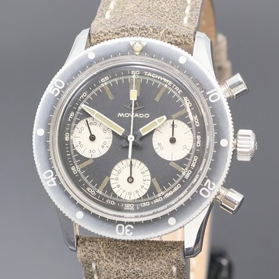 27057897a - MOVADO Super Sub Sea Armbandchronograph, Schweiz um 1968, Handaufzug, verschr. Stahlgeh. ...