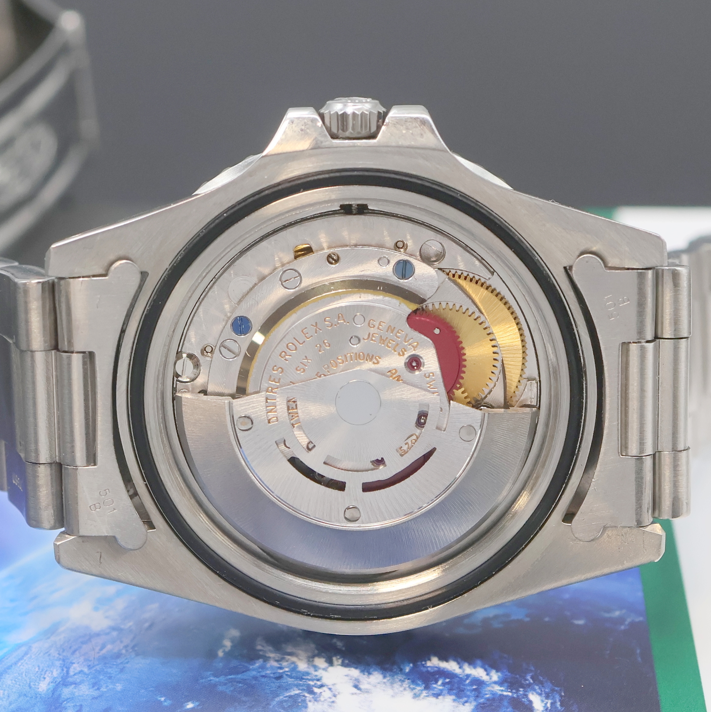 Detail f: ROLEX Oyster Perpetual GMT-Master Herrenarmbanduhr Referenz 1675, Schweiz um 1978, Automatik, Chronometer der Superlative in Edelstahl inkl. orig. ...