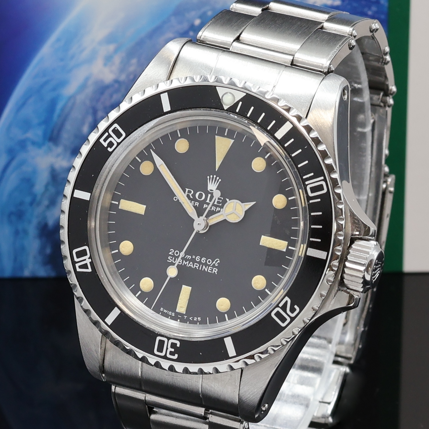 Detail a: ROLEX Oyster perpetual Submariner Herrenarmbanduhr Referenz 5513, Schweiz um 1965, Automatik, Edelstahlgeh. inkl. Oyster- Nietenband m. Faltschl., ...