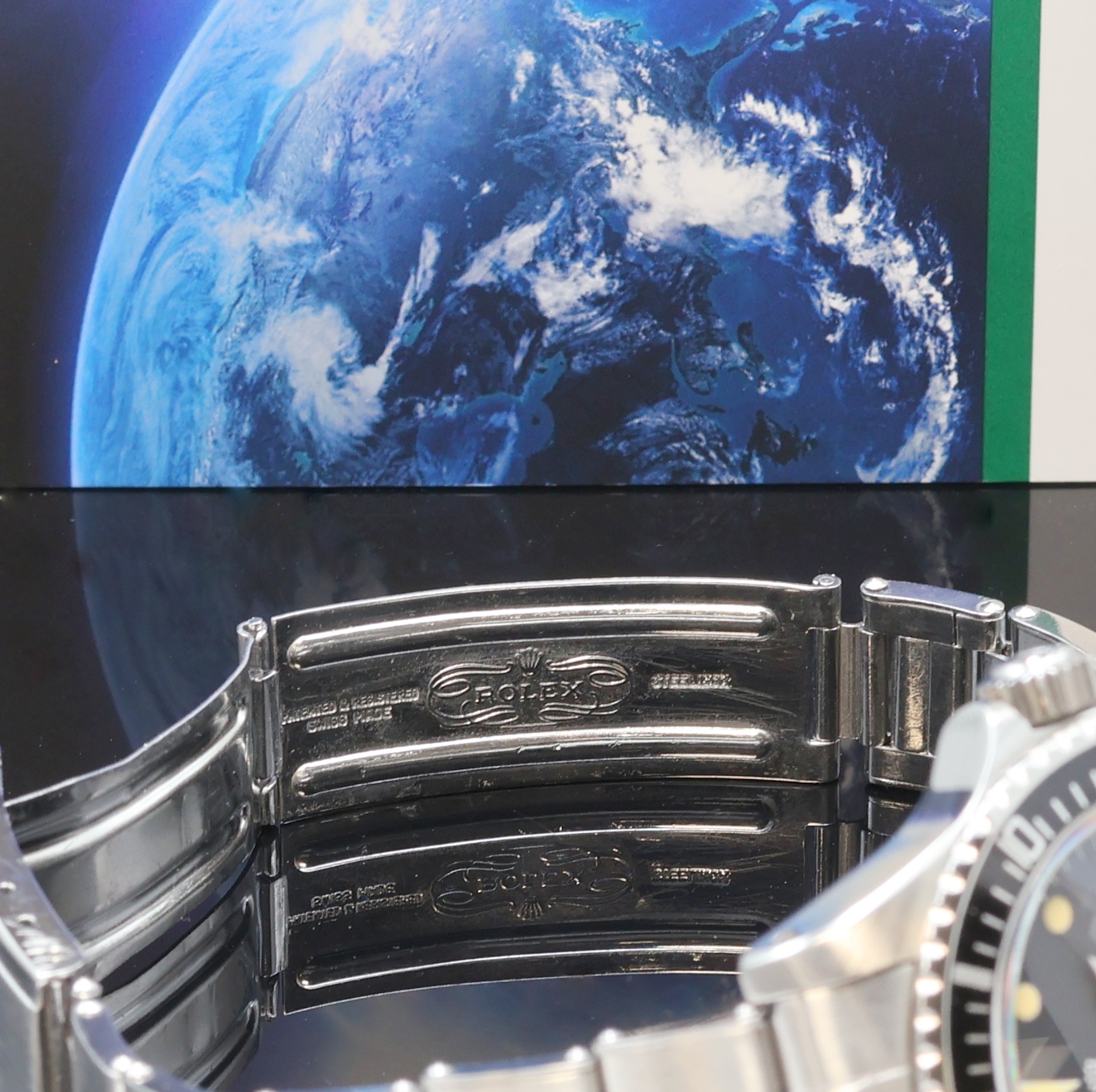 Detail c: ROLEX Oyster perpetual Submariner Herrenarmbanduhr Referenz 5513, Schweiz um 1965, Automatik, Edelstahlgeh. inkl. Oyster- Nietenband m. Faltschl., ...