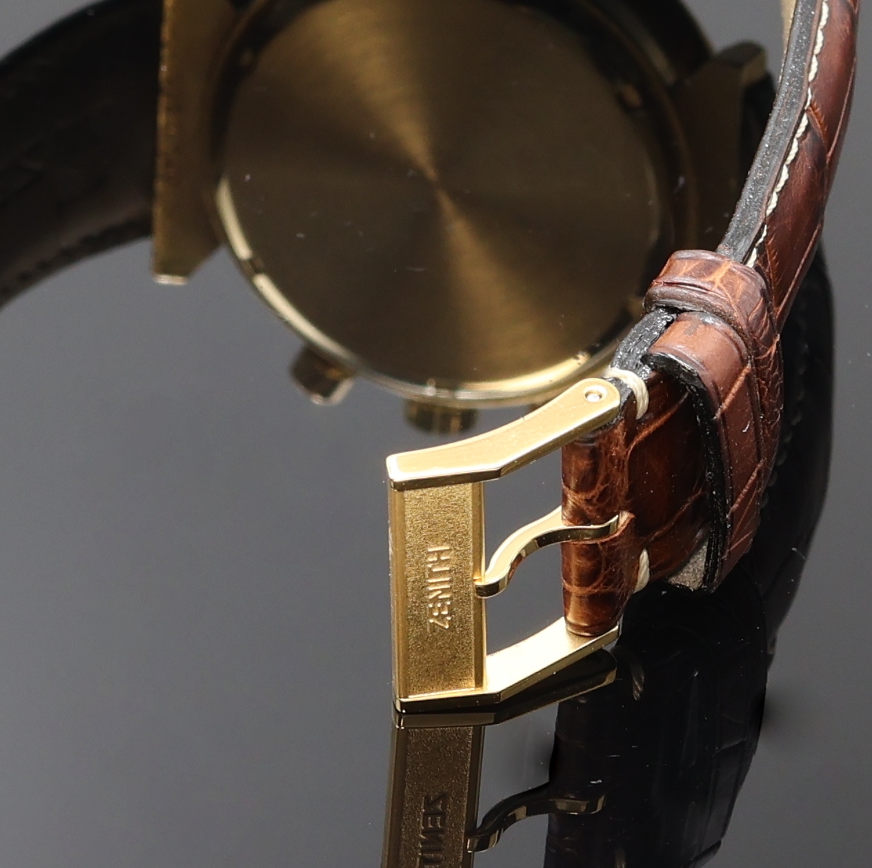 Detail b: ZENITH seltener Armbandchronograph El Primero in GG 750/000, Schweiz um 1970, Automatik, in geringer Stückzahl gefertigt, Boden geschr., orig. ...