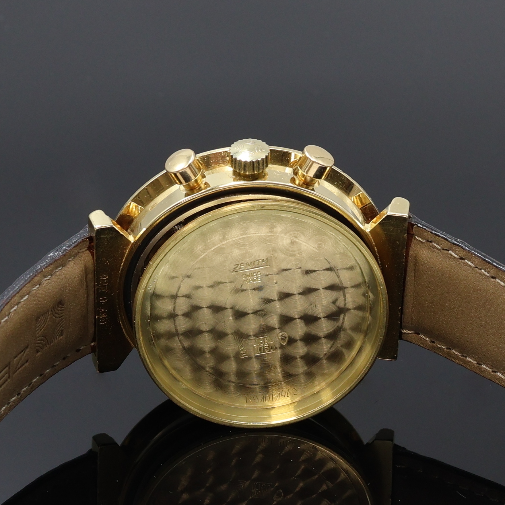 Detail g: ZENITH seltener Armbandchronograph El Primero in GG 750/000, Schweiz um 1970, Automatik, in geringer Stückzahl gefertigt, Boden geschr., orig. ...