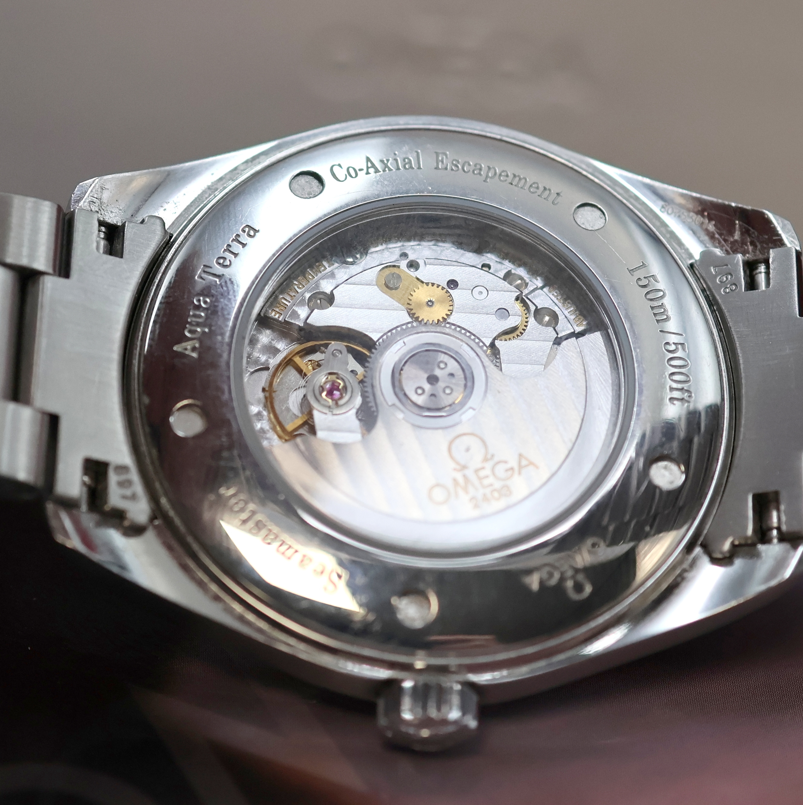 Detail f: OMEGA Railmaster Aqua Terra Co-Axial Chronometer Herrenarmbanduhr Referenz 28025237, Schweiz verk. lt. beil. Pap. 05/2006, Automatik, beids. vergl. ...