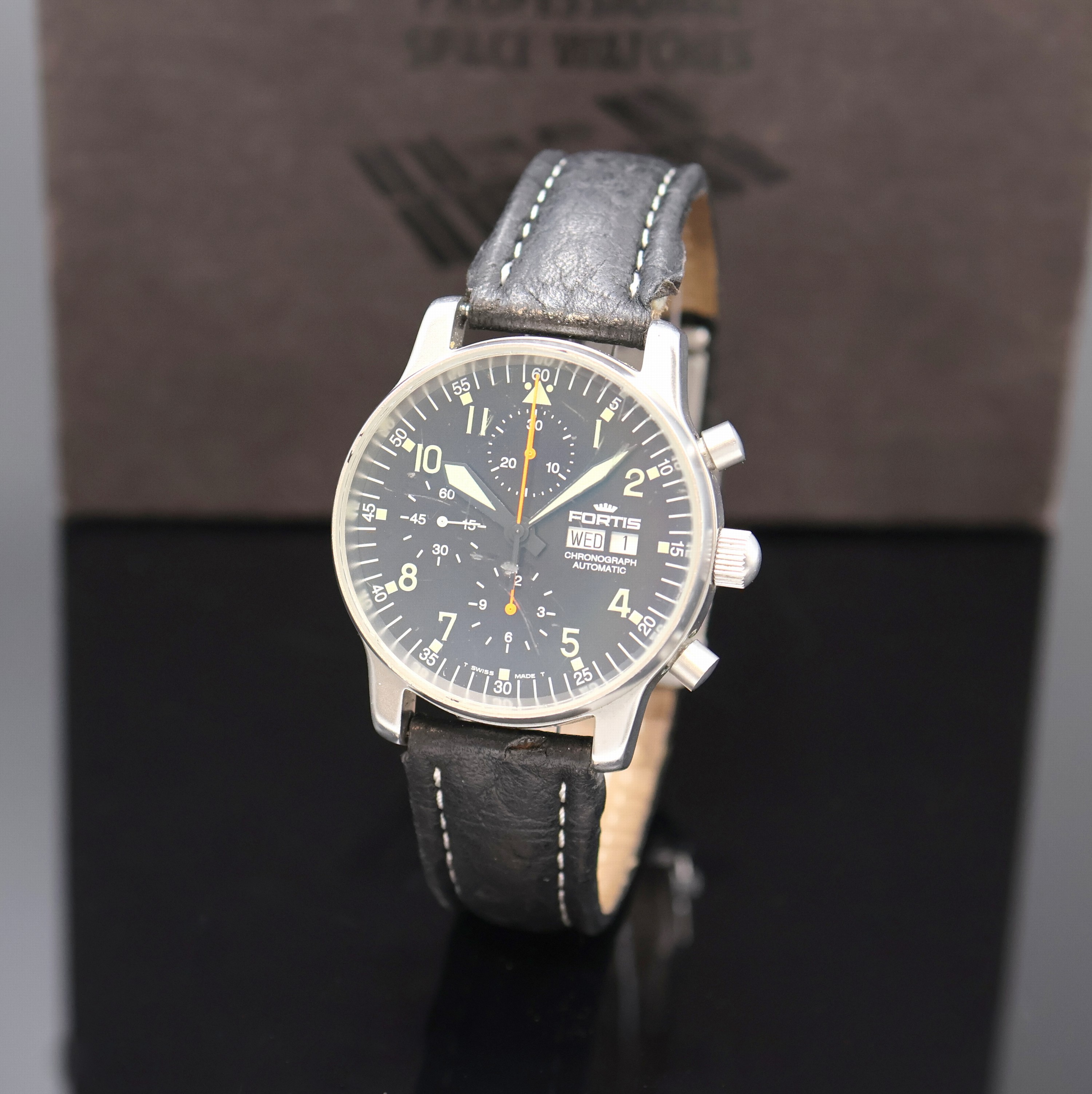 Image 27057948 - FORTIS Armbandchronograph Referenz 597.10.141, Schweiz um 1995, Automatik, matt. ...