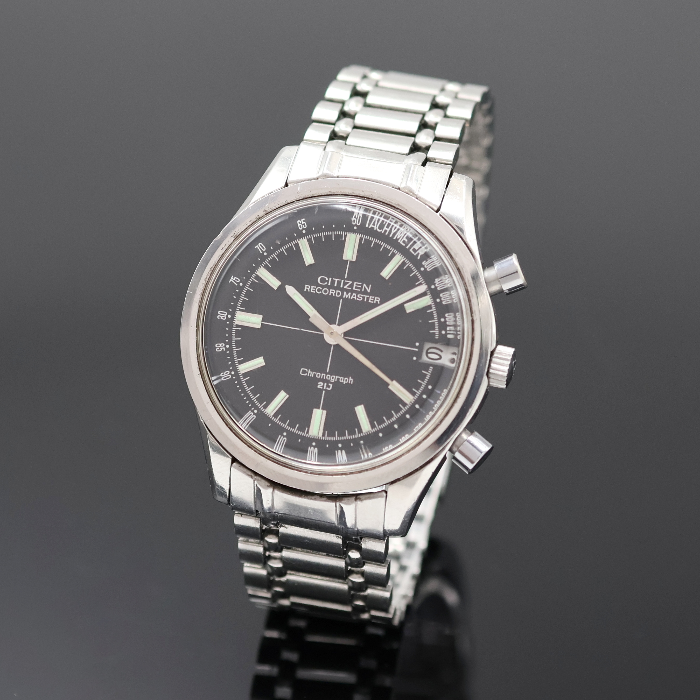 Image 27057950 - CITIZEN Record Master seltener Chronograph mit Flyback in Edelstahl Referenz 4-570014 Y, ...