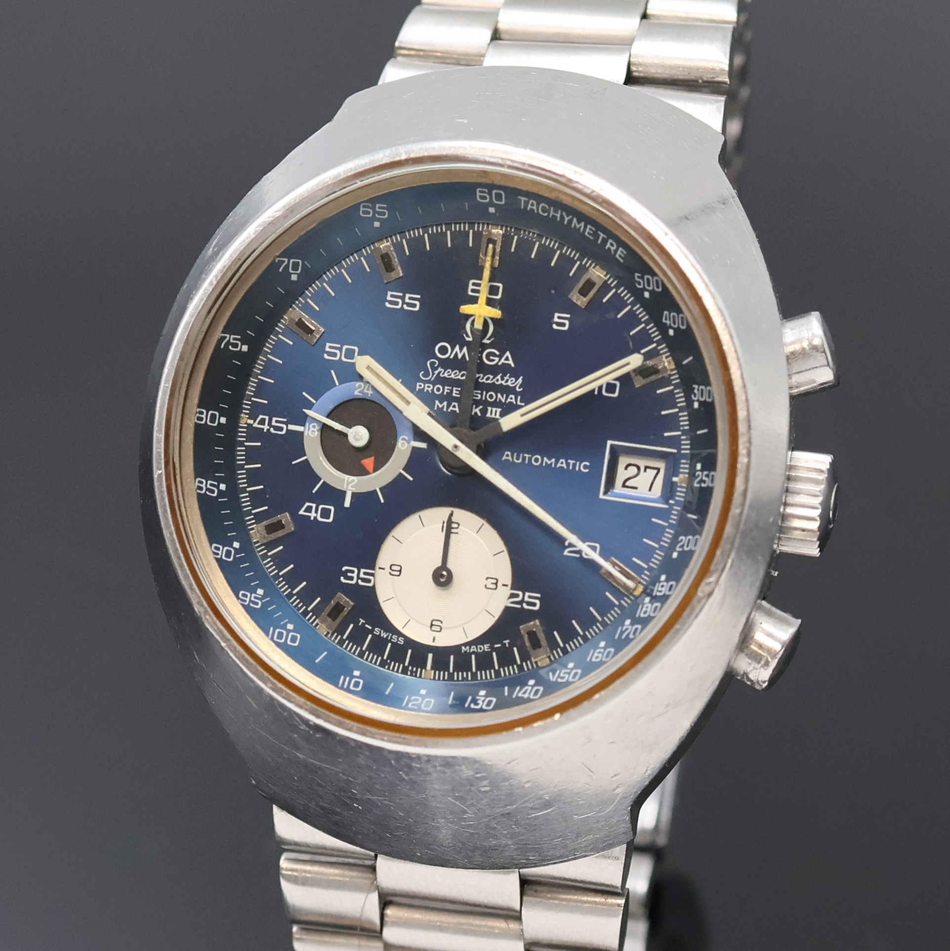 Detail a: OMEGA Speedmaster Professional Mark III Armbandchronograph Referenz 176.002, Schweiz um 1973, Automatik, massives Edelstahlgeh. inkl. orig. Stahlband ...