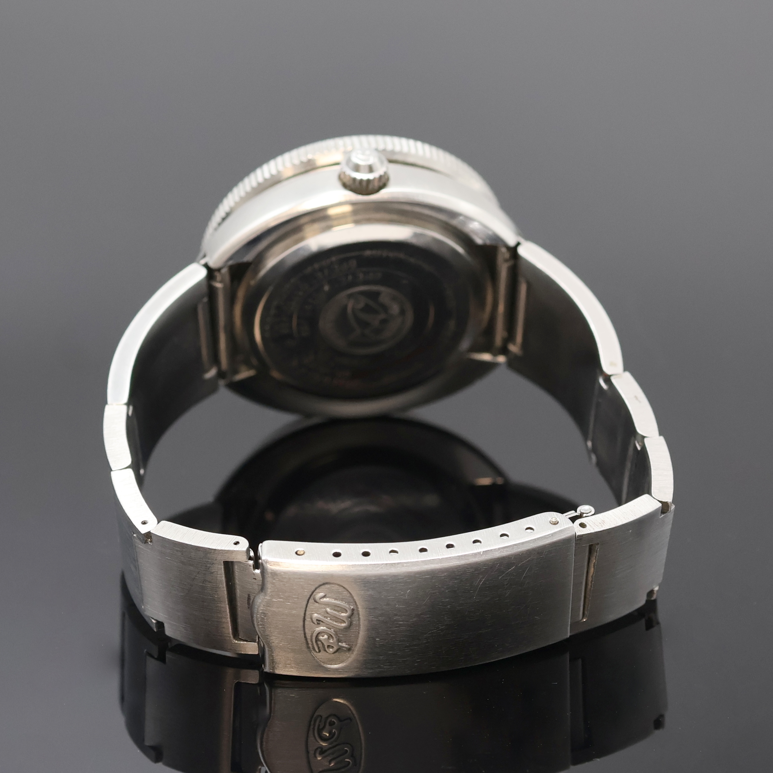 Detail b: PHILIP WATCH Caribbean Taucherarmbanduhr Referenz 5292/68, Schweiz um 1972, Automatik, Monocoque-Geh. in Stahl, orig. Stahlband m. Faltschl., Krone ...