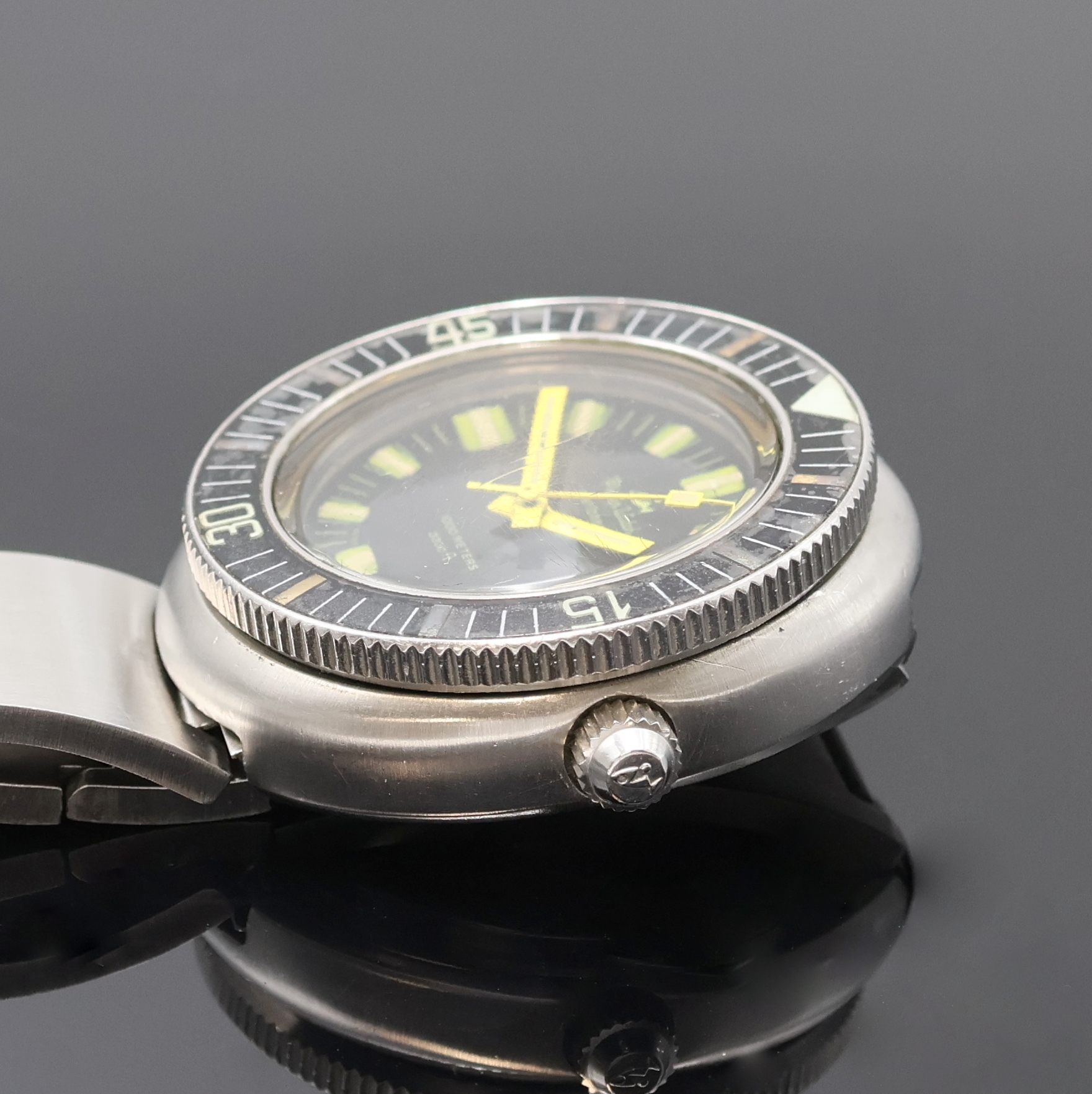 Detail c: PHILIP WATCH Caribbean Taucherarmbanduhr Referenz 5292/68, Schweiz um 1972, Automatik, Monocoque-Geh. in Stahl, orig. Stahlband m. Faltschl., Krone ...