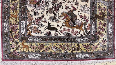 27057919b - Ghom Seide fein, Persien, Ende 20.Jhd, reine Naturseide, ca. 150 x 103 cm, ca. 1,0 Mio. ...