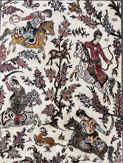 27057919c - Ghom Seide fein, Persien, Ende 20.Jhd, reine Naturseide, ca. 150 x 103 cm, ca. 1,0 Mio. ...