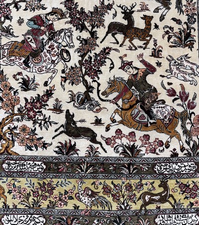 27057919d - Ghom Seide fein, Persien, Ende 20.Jhd, reine Naturseide, ca. 150 x 103 cm, ca. 1,0 Mio. ...