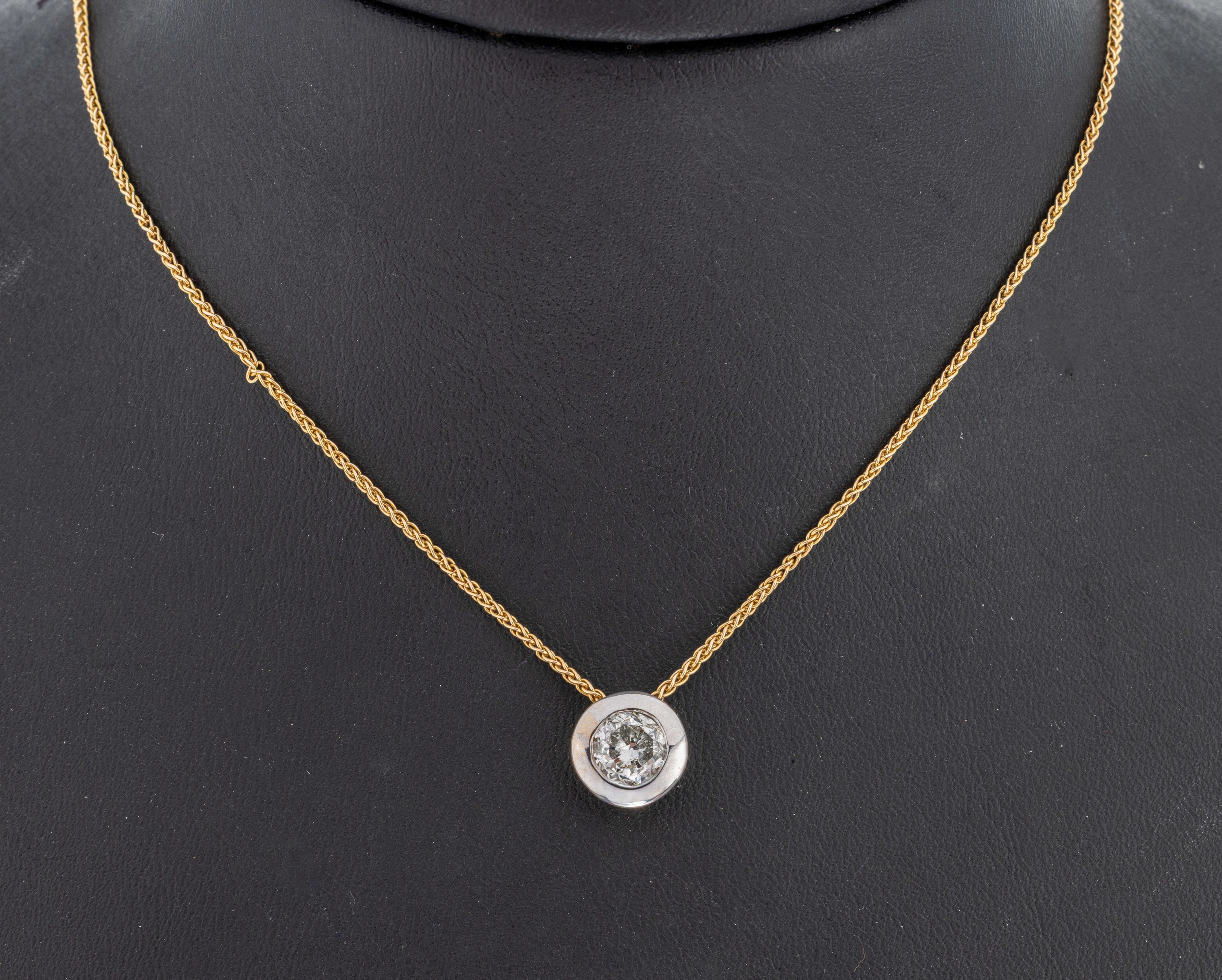 Image 27058148 - 14 kt Gold Brillant-Anhänger, GG/WG 585/000, in WG gefasster Brillant ca. 1.20 ct ...