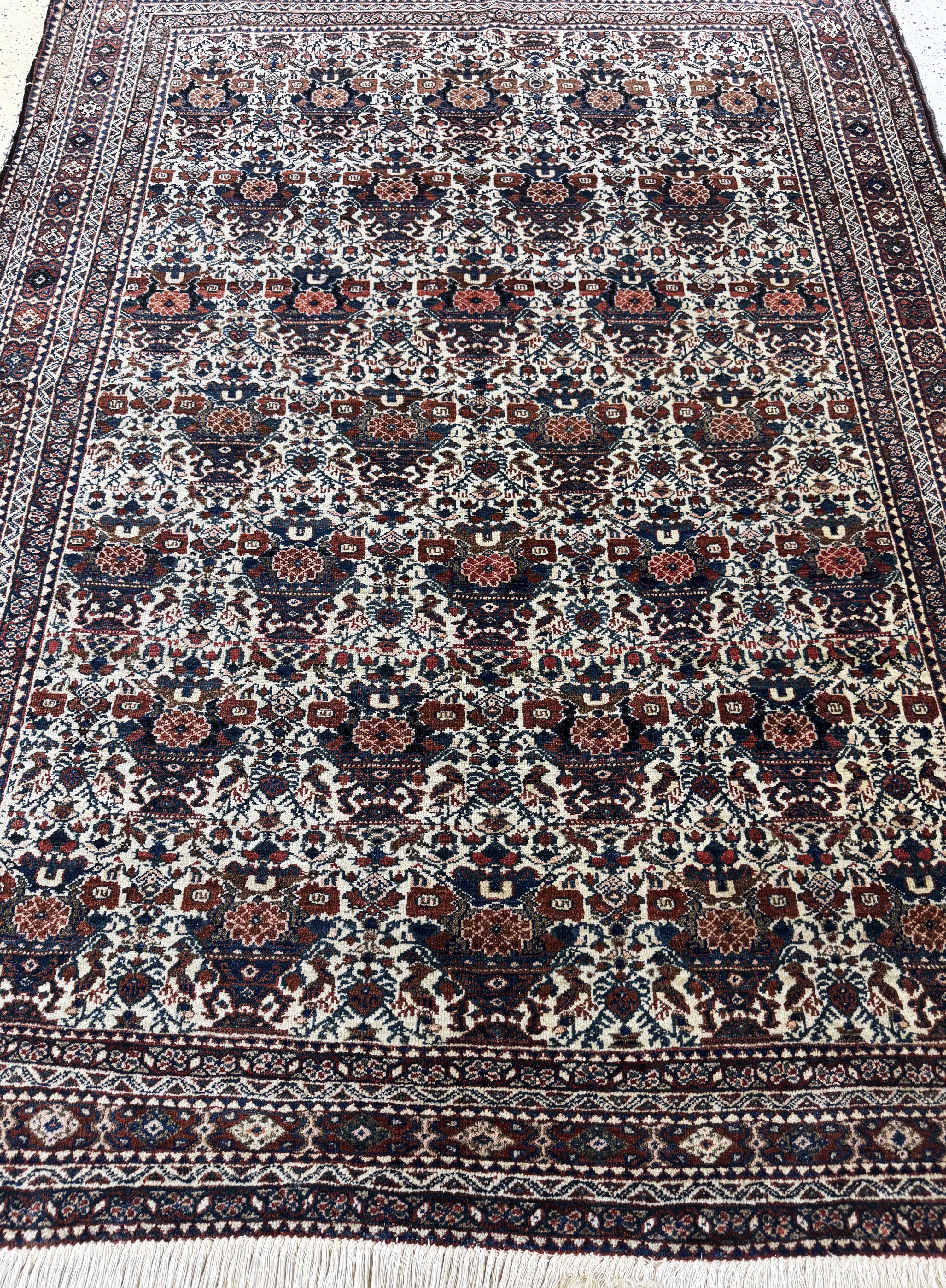 Detail d: Afschar antik, Persien, um 1900, Wolle auf Baumwolle, ca. 199 x 144 cm, EHZ: 2-3