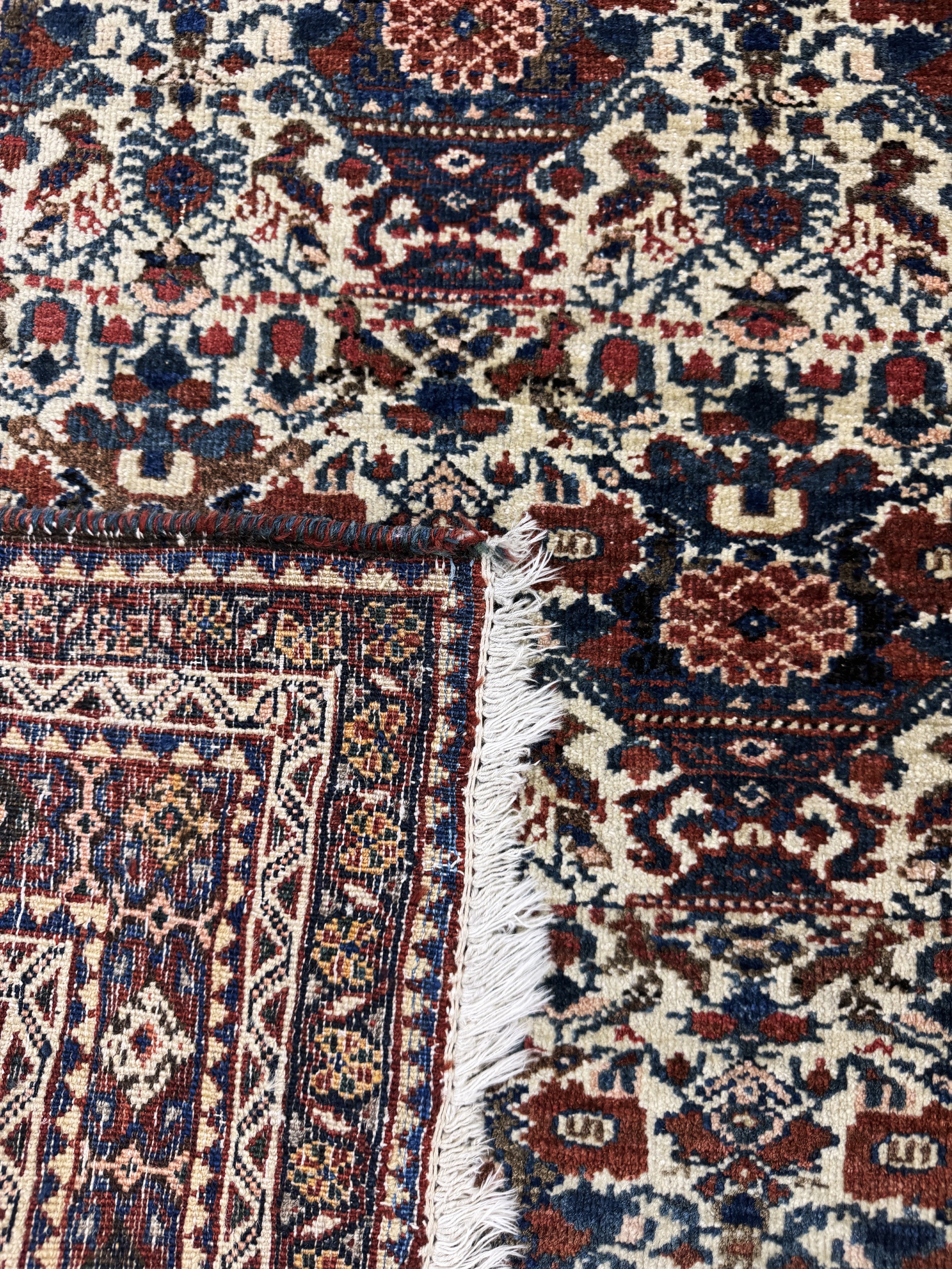 Detail e: Afschar antik, Persien, um 1900, Wolle auf Baumwolle, ca. 199 x 144 cm, EHZ: 2-3