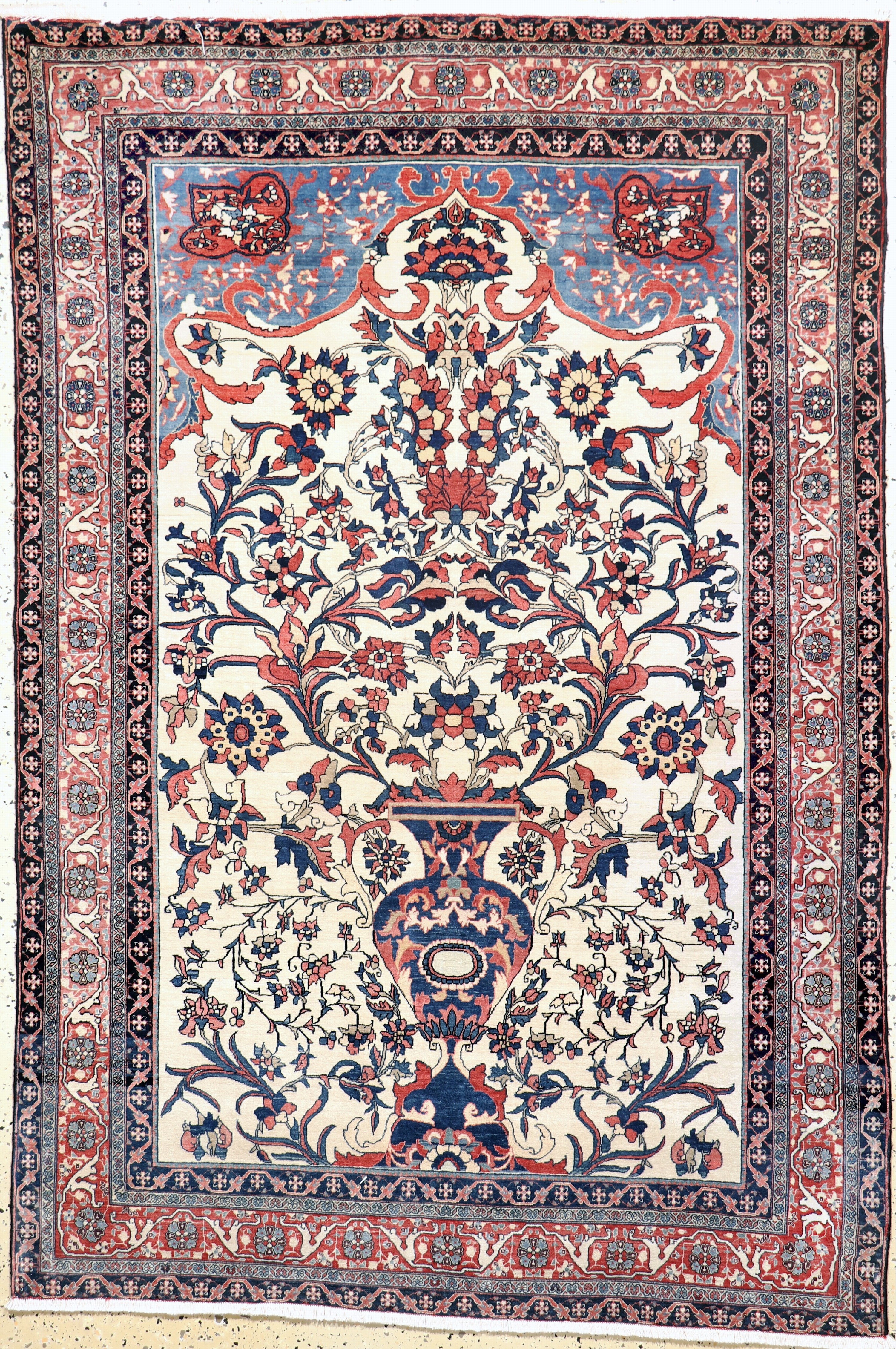 Image 27058160 - Antiker Farahan fein, Persien, 19.Jhd, Korkwolle auf Baumwolle, ca. 200 x 134 cm, EHZ: ...