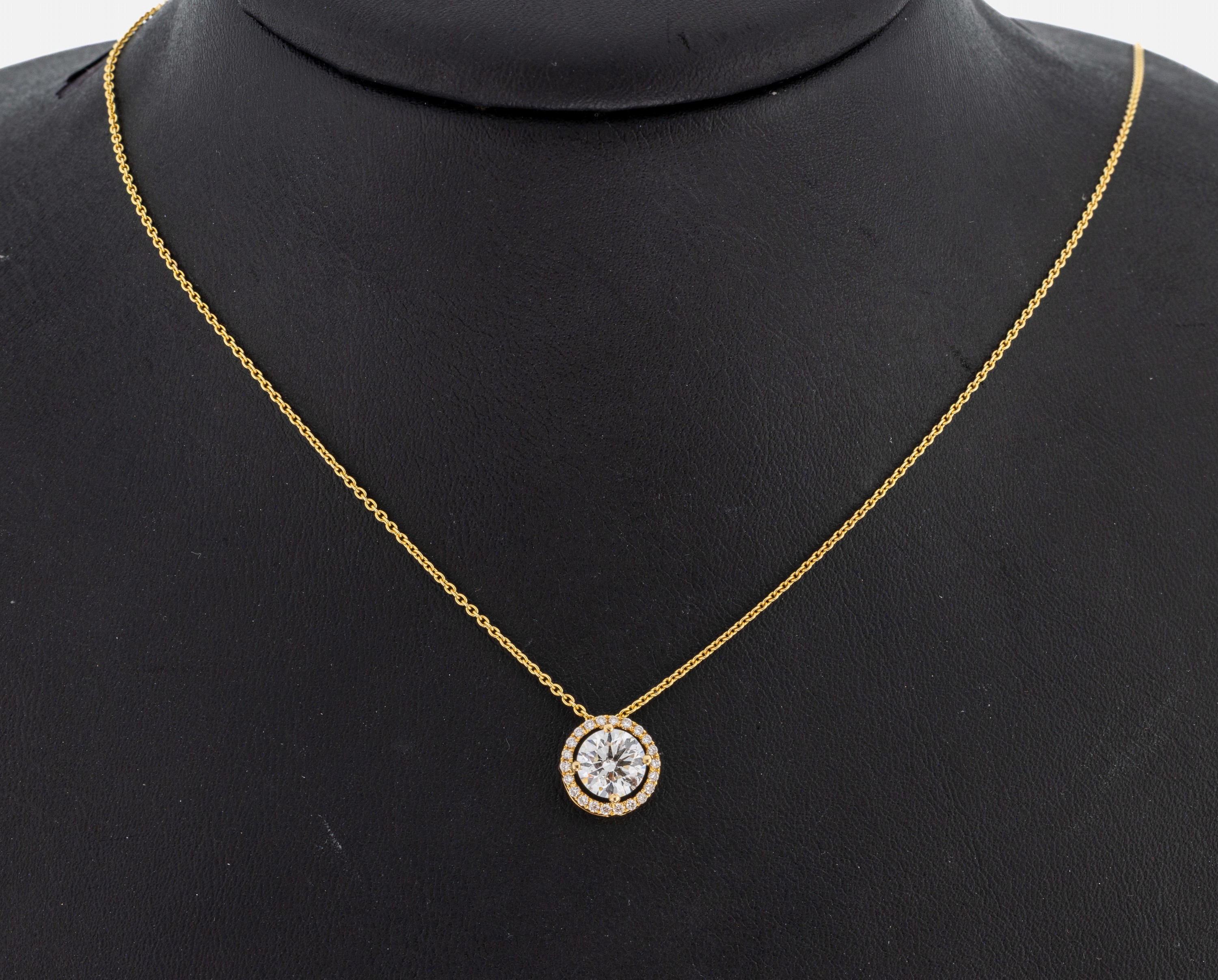 Image 27058167 - 18 kt gold brilliant-necklace , YG 750/000, movable pendant, centered brilliant approx. ...