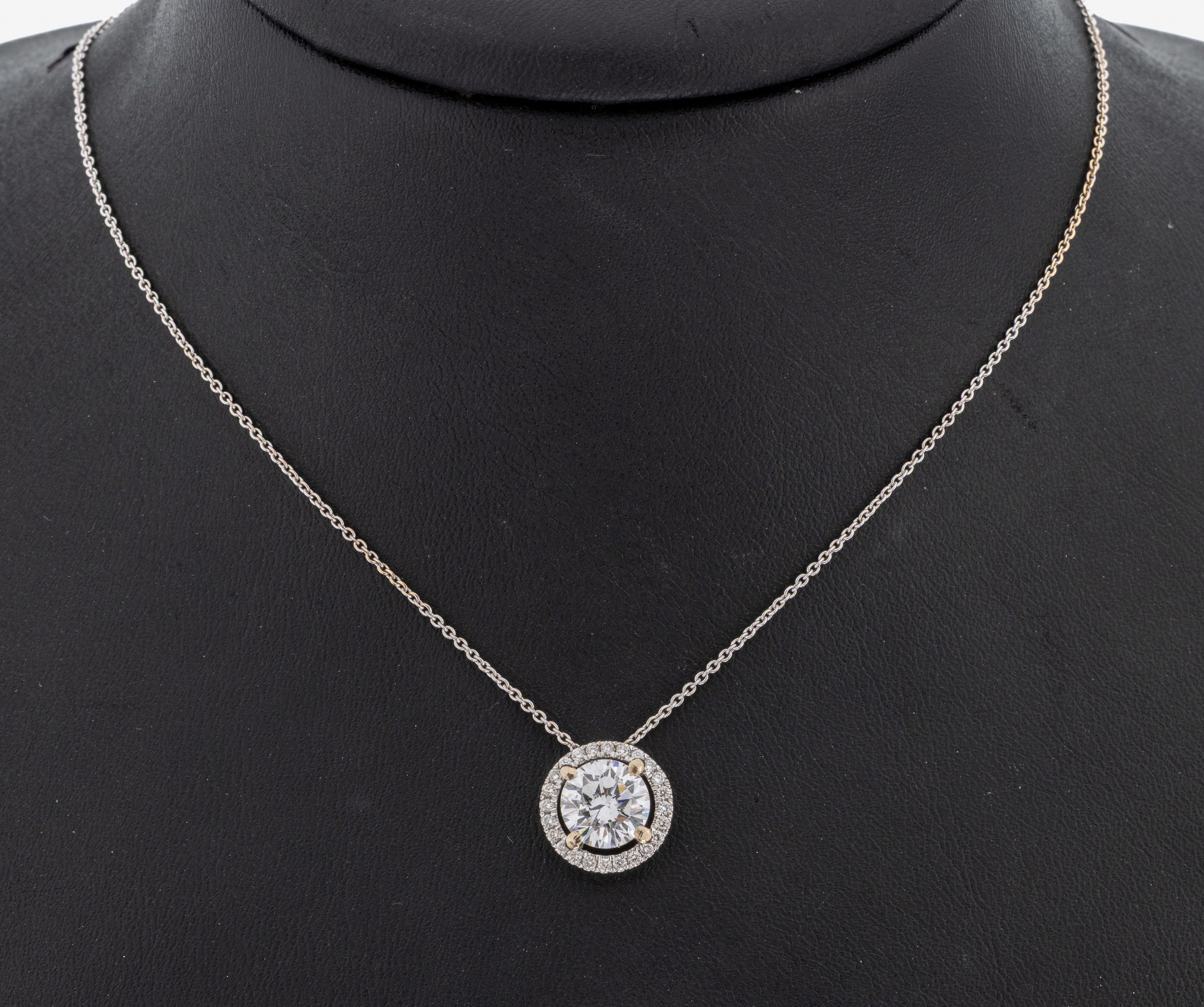 Image 27058168 - 18 kt Gold Brillant-Collier, WG 750/000, bewegl. Mittelteil, mittig erhaben gefasster ...