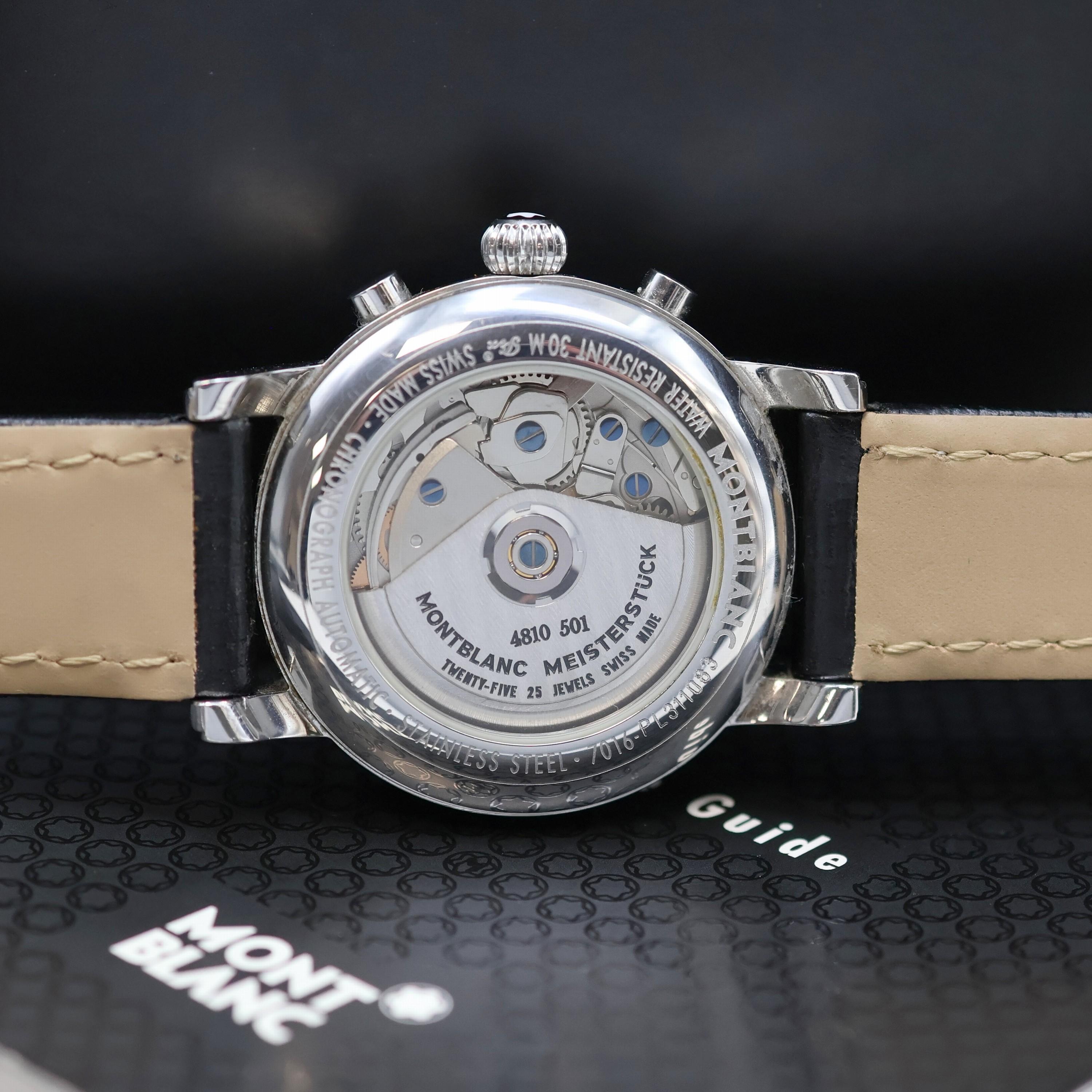 Detail f: MONTBLANC Star Meisterstück Herrenchronograph Referenz 7016, Schweiz verk. lt. beil. Pap. 12/2005, Automatik, beids. vergl. Edelstahlgeh. inkl. ...