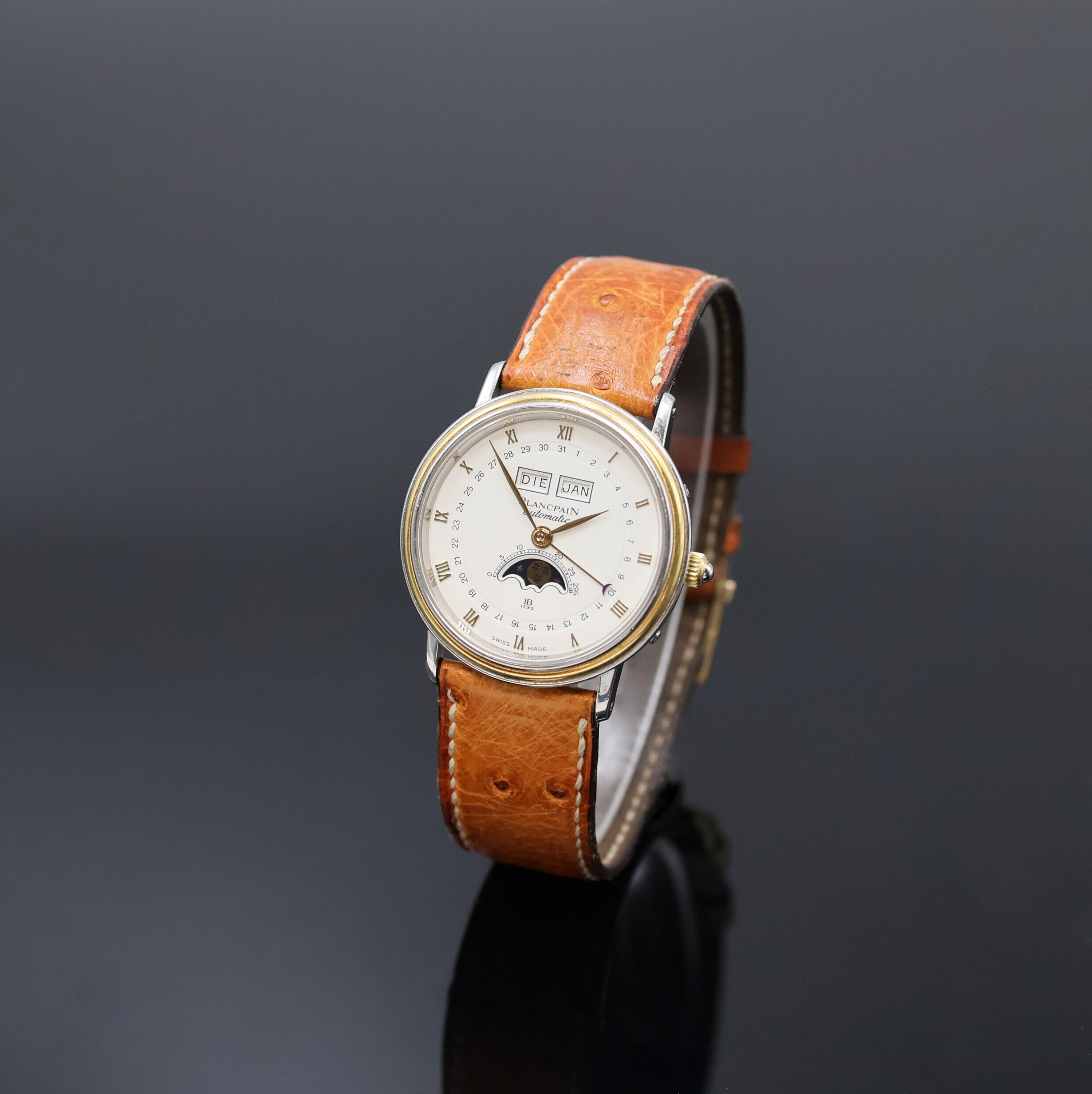 Image 27058174 - BLANCPAIN Villeret astronomische Armbanduhr mit Vollkalenderanzeige, Schweiz um 1995, ...