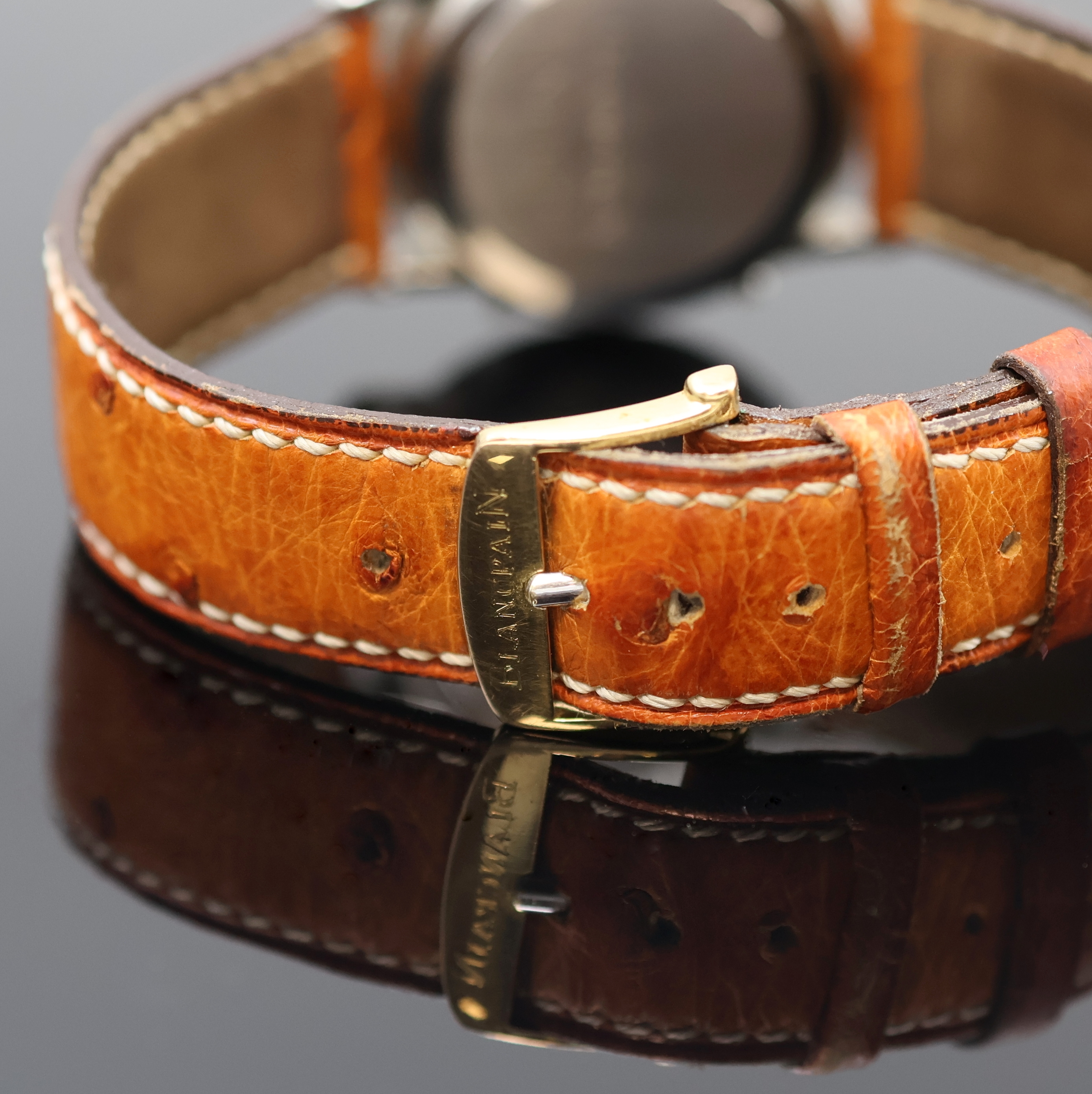Detail e: BLANCPAIN Villeret astronomische Armbanduhr mit Vollkalenderanzeige, Schweiz um 1995, Automatik, Edelstahl/Gold komb. inkl. orig. Lederband m. verg. ...
