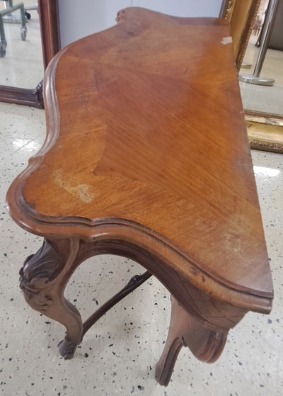 27058144g - Großer Spiegel mit Konsole, um 1880, Mahagoni massiv, z.T. Furnier, obere Bekrönung ...