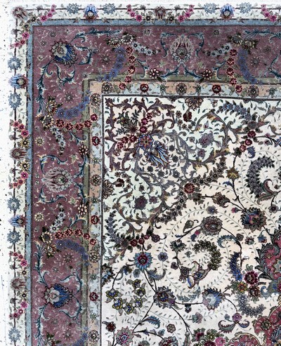 27058150d - Täbriz fein(60 Raj), Persien, Ende 20.Jhd, Korkwolle mit und auf Seide, ca. 302 x 200 ...