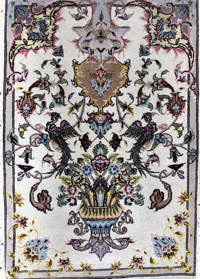 27058151g - 3 Lots Täbriz fein(50 Raj), Persien, Ende 20.Jhd, Korkwolle mit Seide, ca. 130 x 70 ...