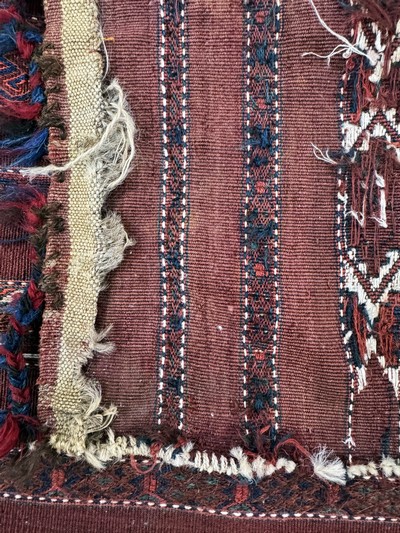 27058153d - 2 Lots Torba & Tschowal, Turkmenistan, Anfang 20.Jhd, Wolle auf Wolle, ca. 114 x 85 cm, ...