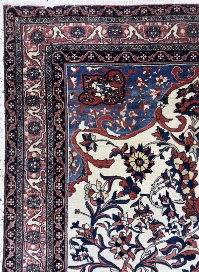 27058160d - Antiker Farahan fein, Persien, 19.Jhd, Korkwolle auf Baumwolle, ca. 200 x 134 cm, EHZ: ...