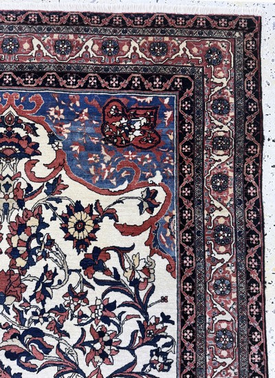 27058160e - Antiker Farahan fein, Persien, 19.Jhd, Korkwolle auf Baumwolle, ca. 200 x 134 cm, EHZ: ...