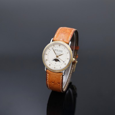 BLANCPAIN Villeret astronomische Armbanduhr mit Vollkalenderanzeige, Schweiz um 1995, Automatik, Edelstahl/Gold komb. inkl. orig. Lederband m. verg. ...