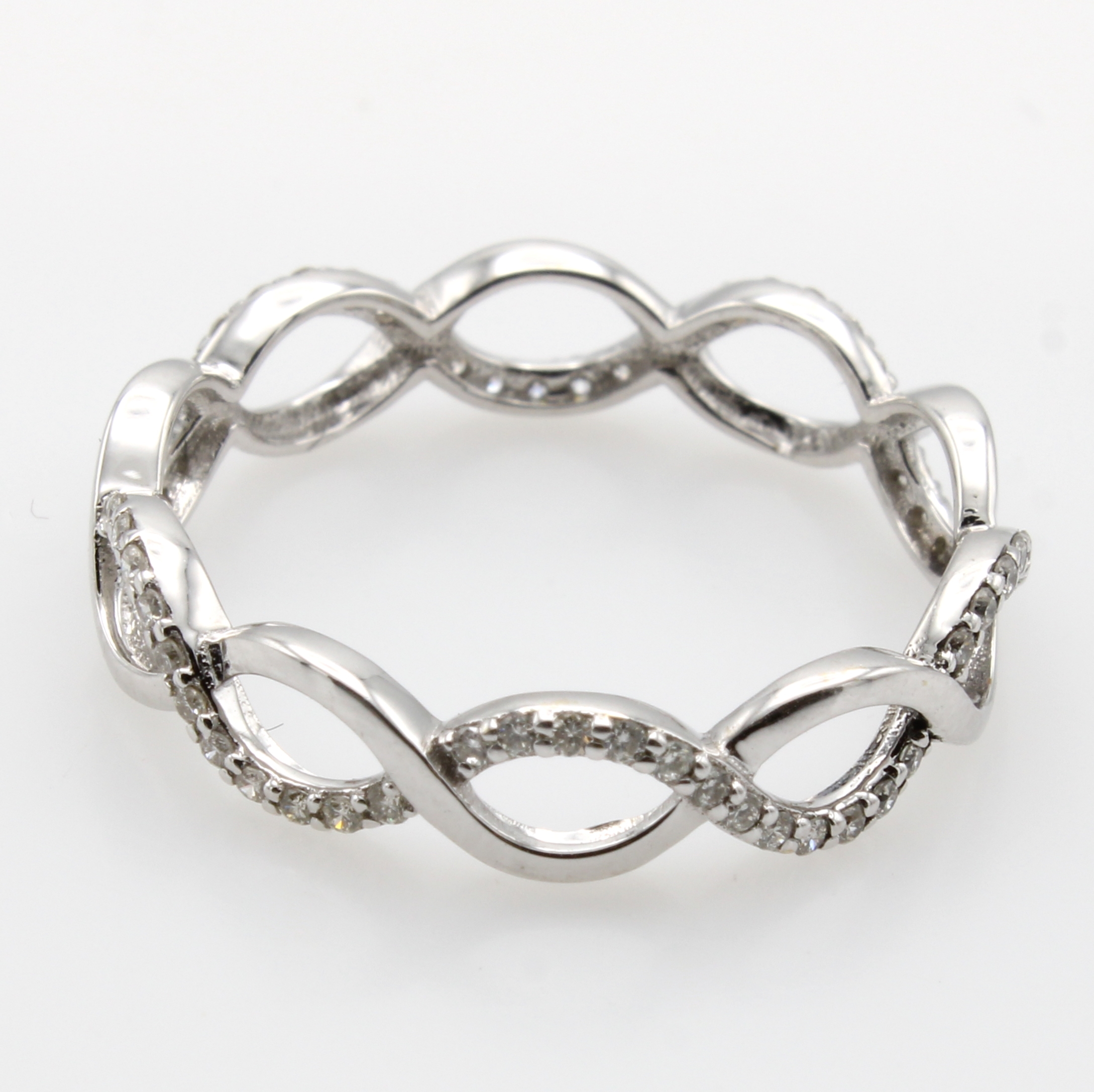 Image 27058491 - Ring mit Brillanten, WG 750/000, 2-rhg., verschlungene Optik, Brill. zus. ca. 0.24 ct ...