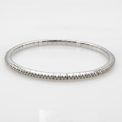 Image Elastisches Armband mit Brillanten, WG 750/ 000, rundum bes. m. Brill. zus. ca. 1.50 ct ...