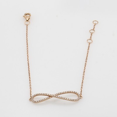 27058499a - Armband mit Brillanten ´Infinity´, RG 585/ 000, 57 Brill. zus. ca. 0.16 ct feines ...
