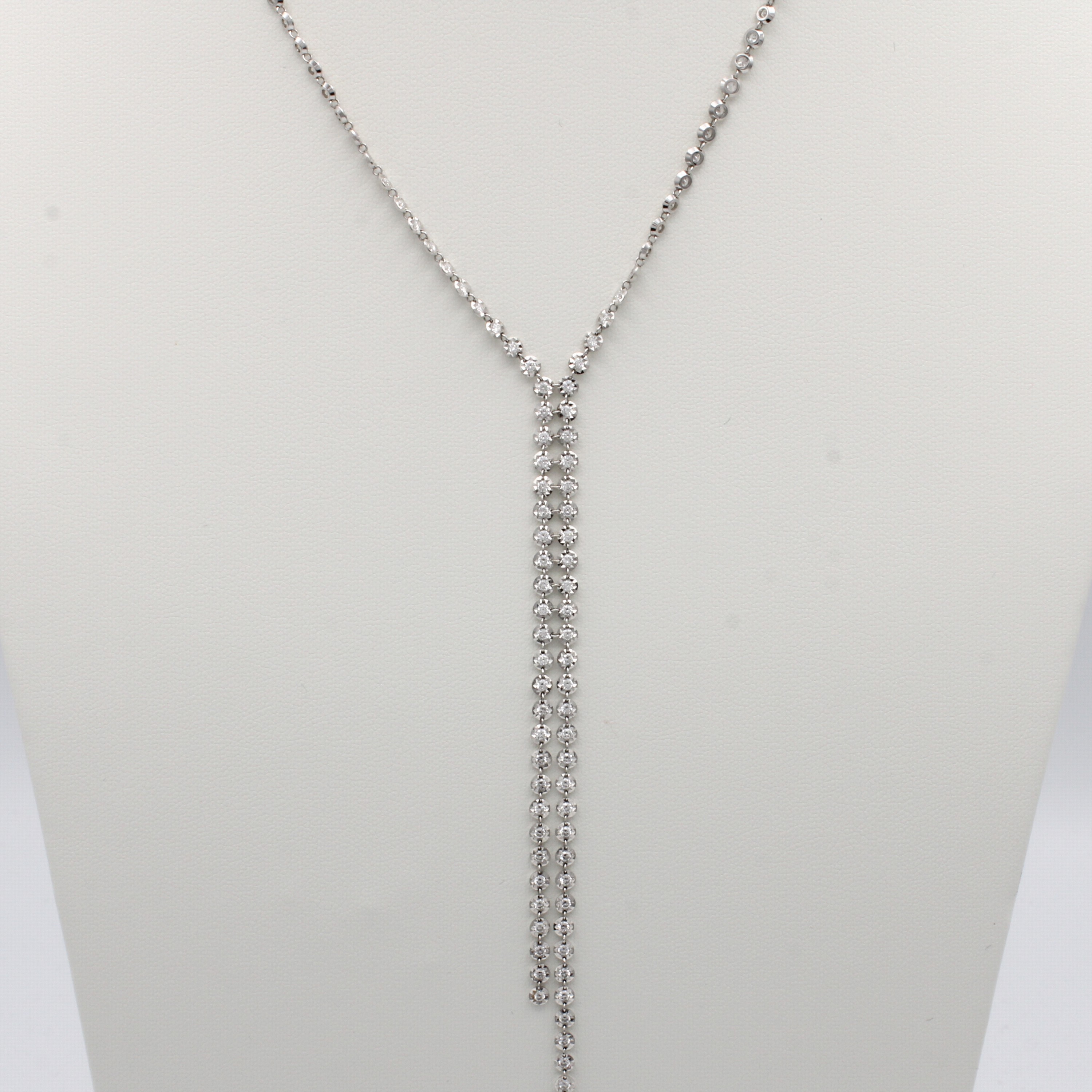 Image 27058504 - Y-Collier mit Brillanten, WG 750/000, 181 Brill. zus. ca. 3.32 ct feines Weiß/si, L. ...