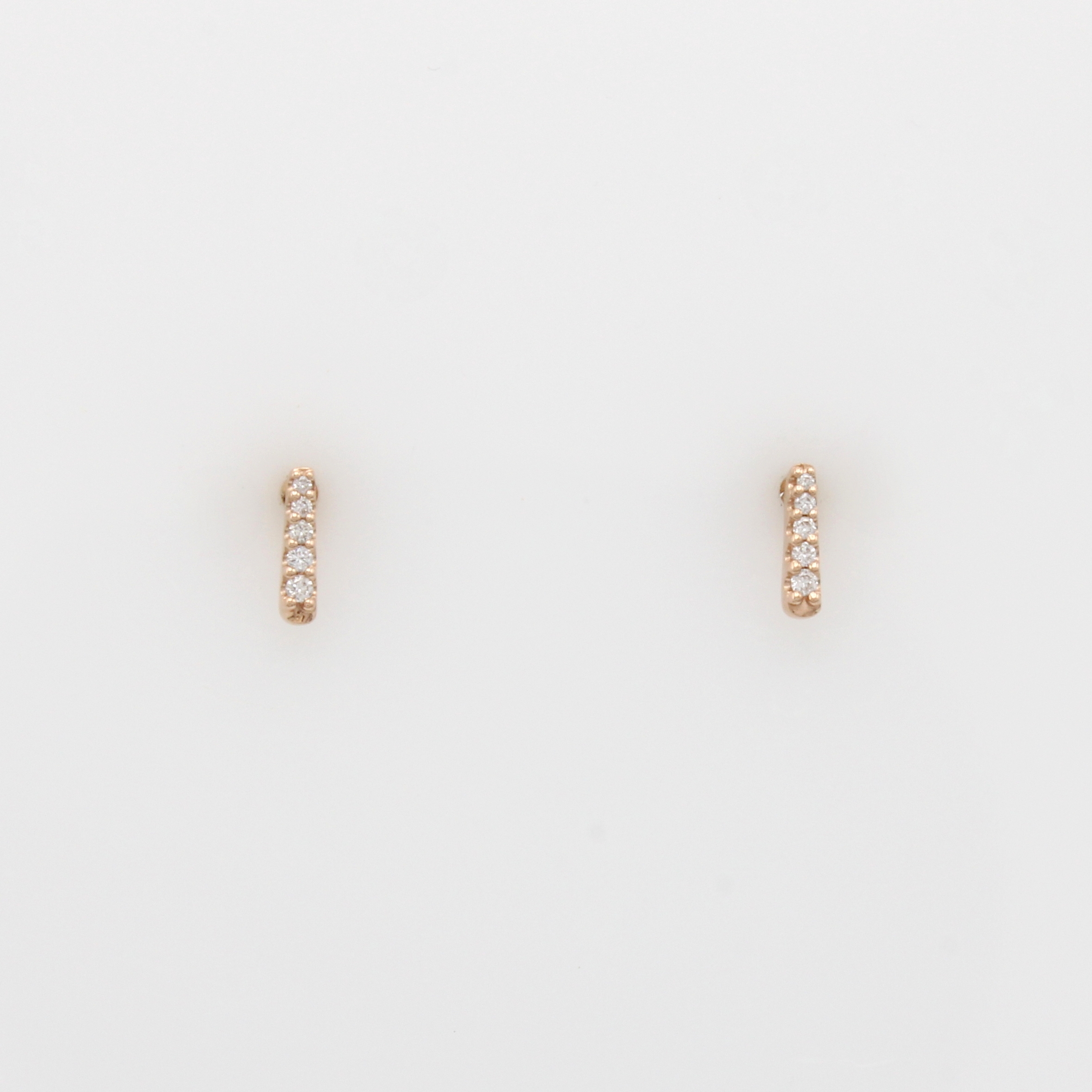 Image 27058559 - Paar Ohrstecker mit Brillanten, RG 585/000, 10 Brill. zus. ca. 0.032 ct feines Weiß/si ...