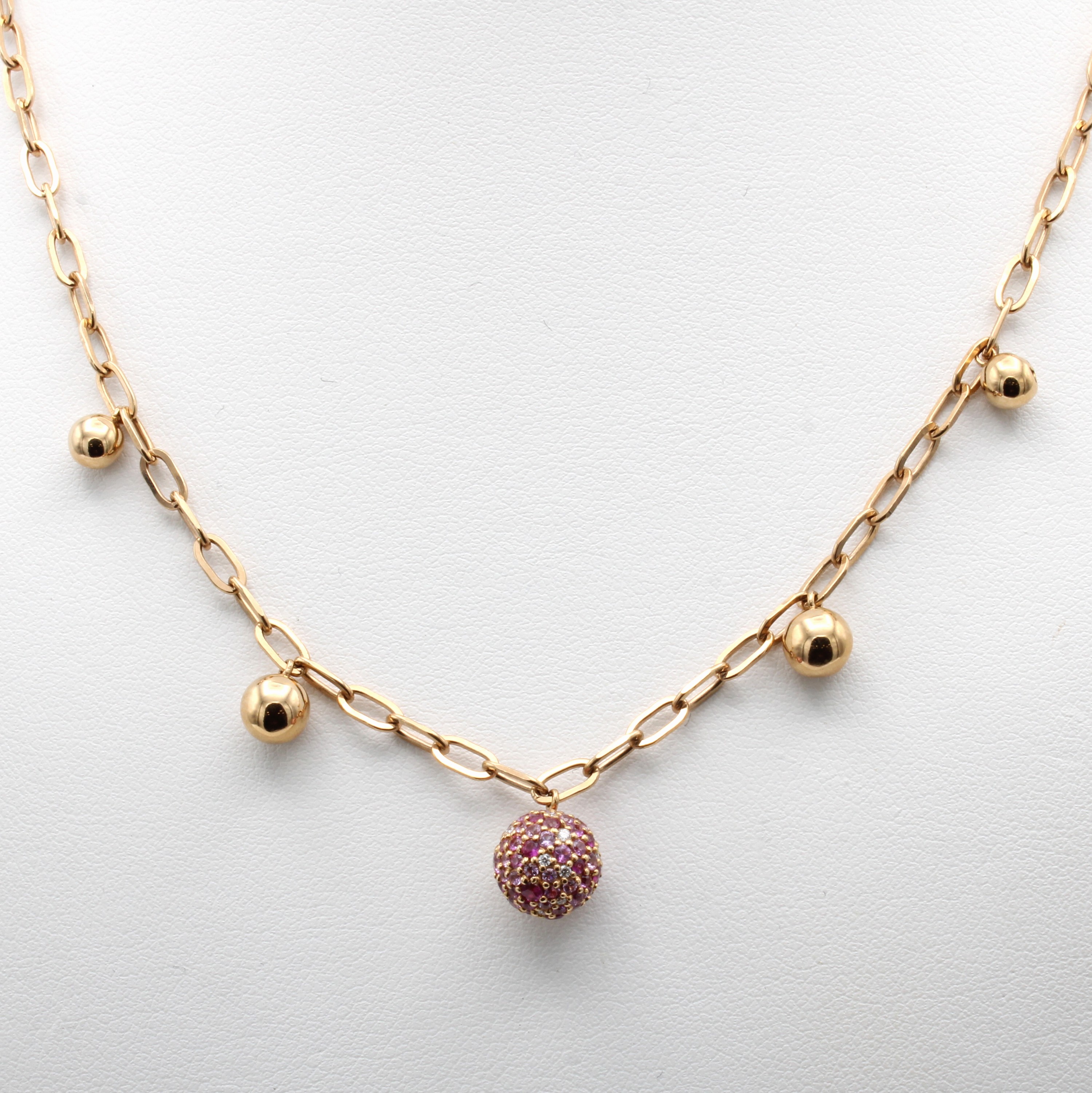 Image 27058577 - Collier mit Saphiren und Brillanten, RG 750/000, 10 Brill. zus. ca. 0.05 ct feines ...