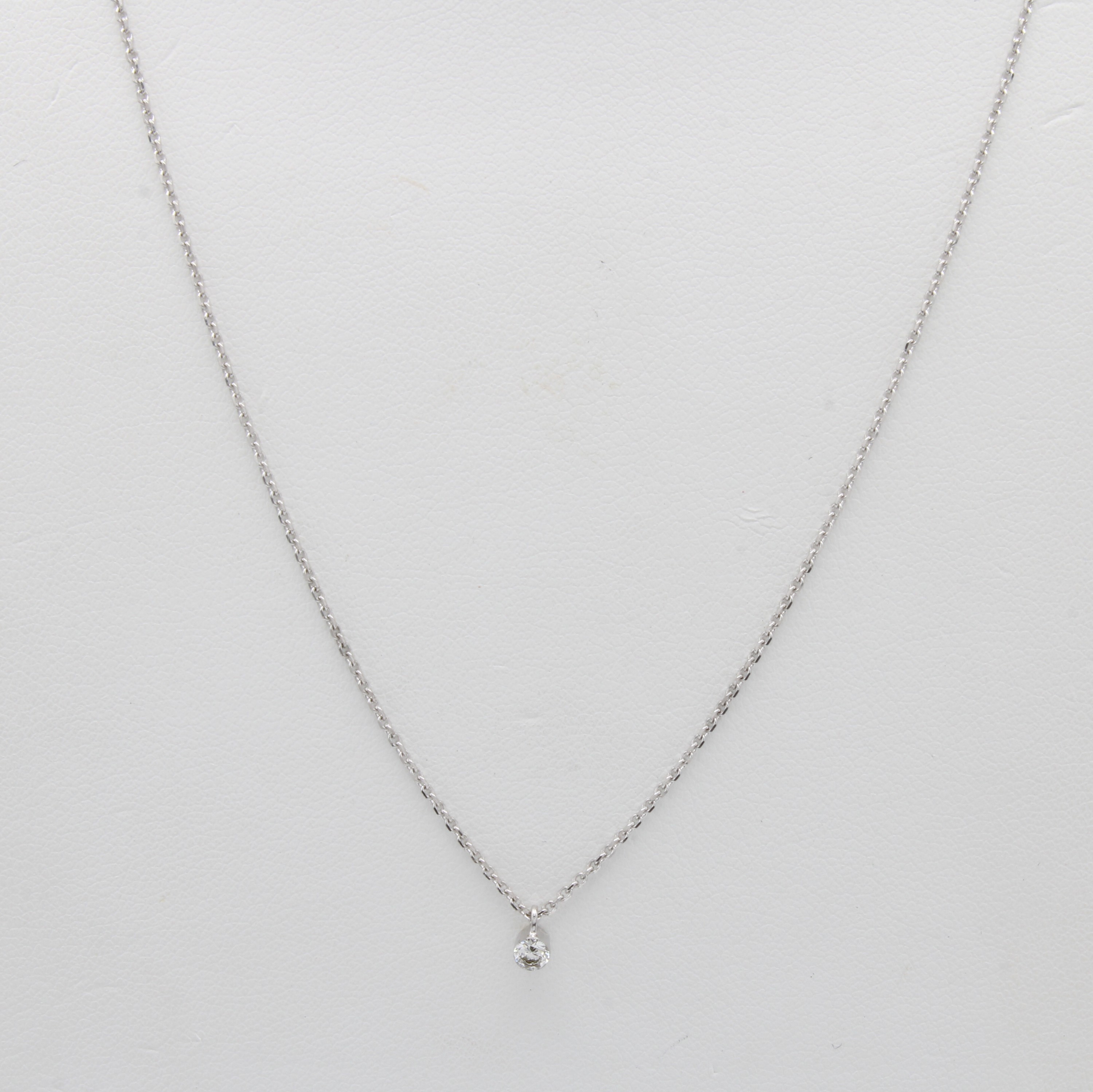 Image 27058578 - Brillantanhänger an Kette, WG 750/000, Brill. ca. 0.10 ct feines Weiß/si, in L. ca. ...