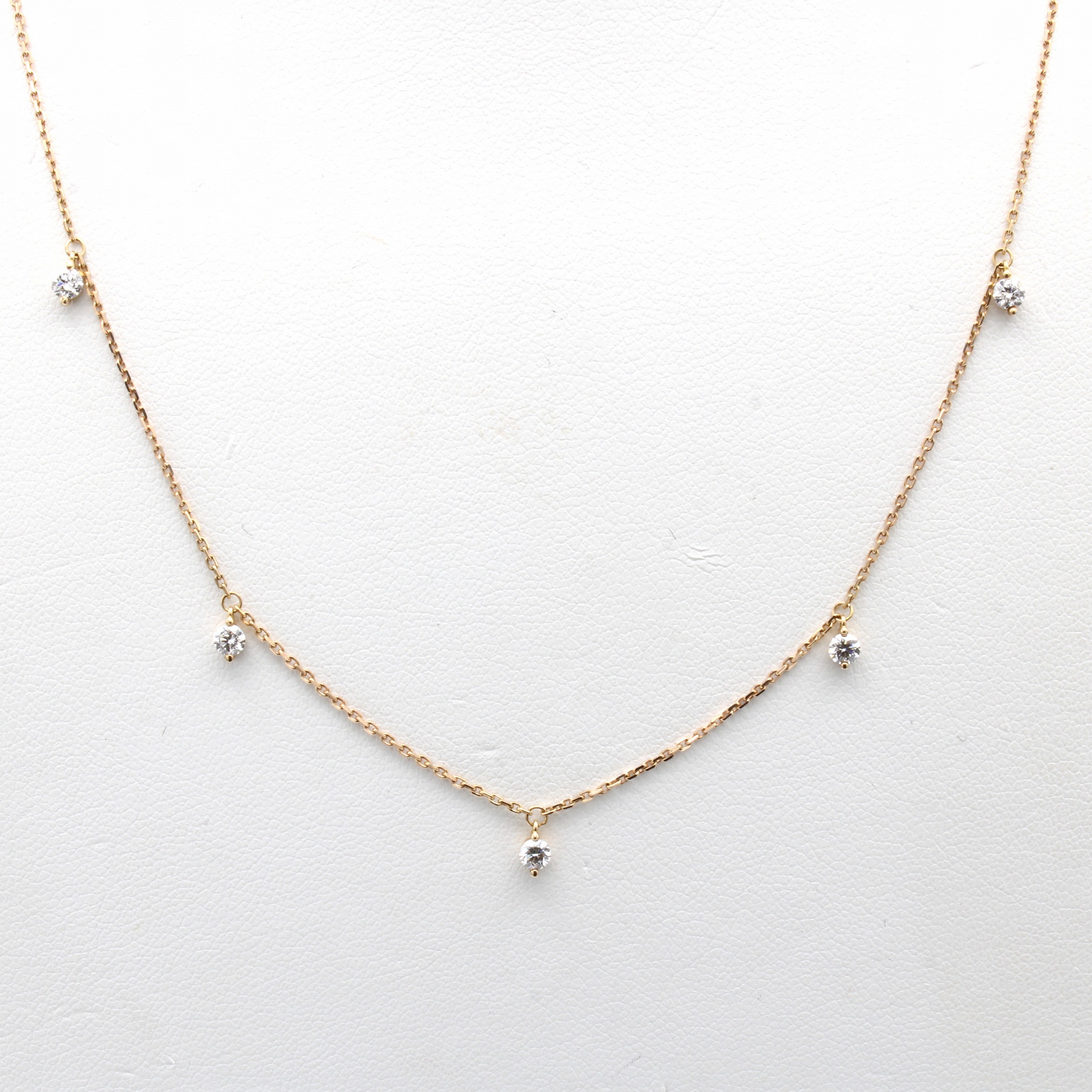 Image 27058584 - Collier mit Brillanten, RG 750/000, 5 Brill.zus. ca. 0.39 ct feines Weiß/si, ...