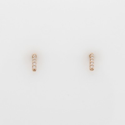 Image Paar Ohrstecker mit Brillanten, RG 585/000, 10 Brill. zus. ca. 0.032 ct feines Weiß/si ...