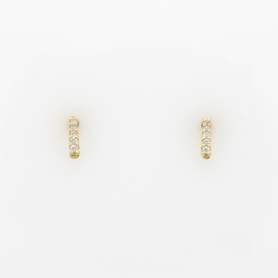 Image Paar Ohrstecker mit Brillanten, GG 585/000, 10 Brill. zus. ca. 0.03 ct feines Weiß/si ...