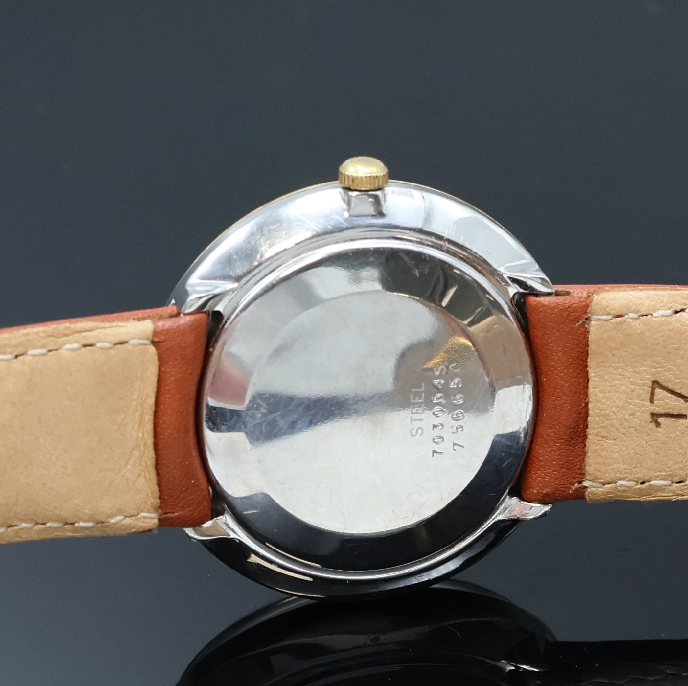 Detail c: ERNEST BOREL Armbandchronometer in Stahl/Gold, Automatik, Schweiz um 1965, Monocoque-Geh., Lünette aufgedr., silb. Zifferbl. m. aufgel. gold. ...