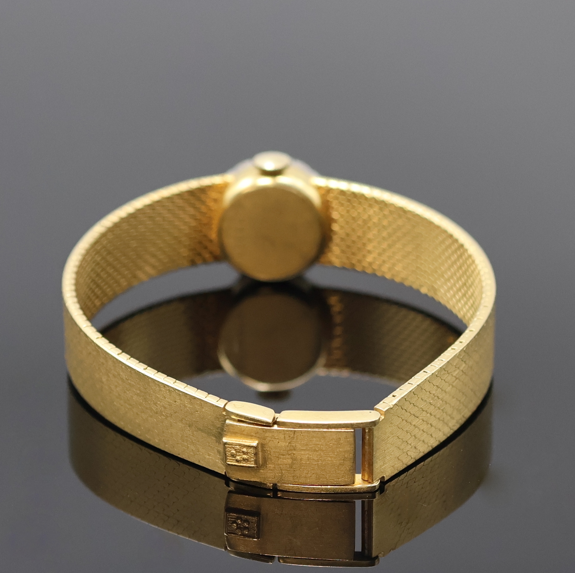 Detail b: ETERNA Diamant-besetzte Damenarmbanduhr in GG 750/000 Referenz 706LSEN, Schweiz um 1960, Handaufzug, kleines Geh. m. angesetztem, matt. ...
