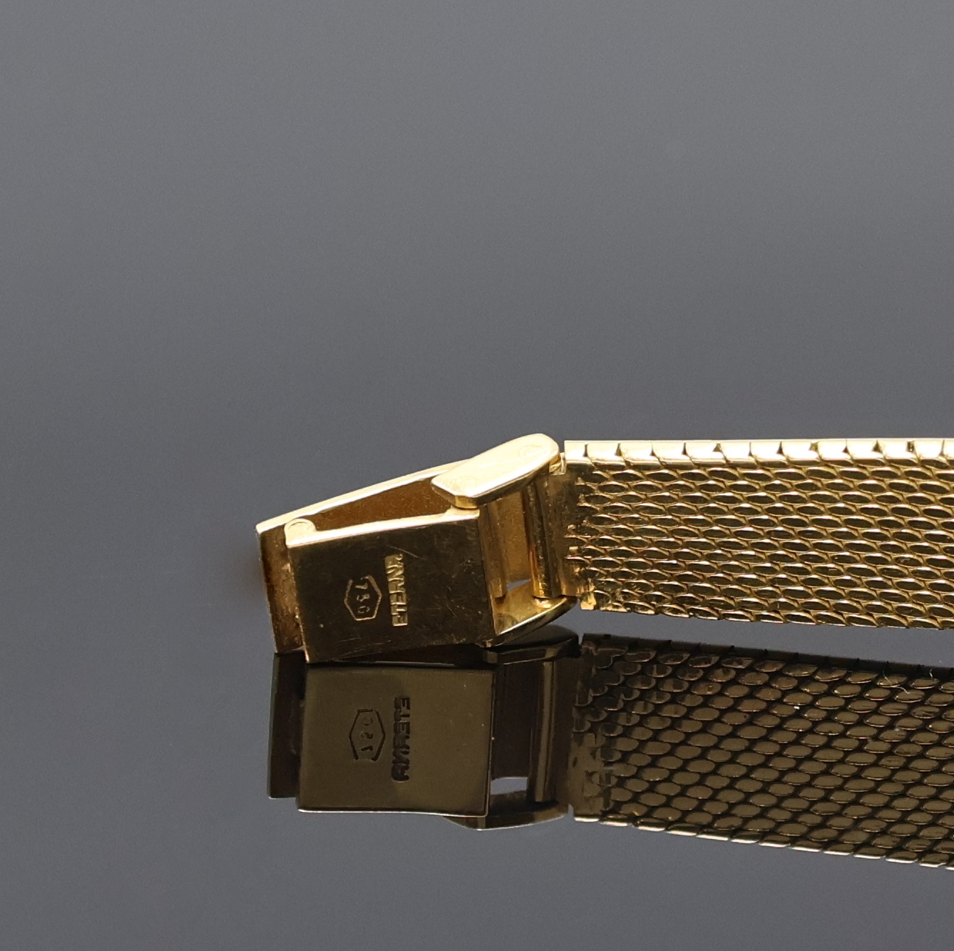 Detail c: ETERNA Diamant-besetzte Damenarmbanduhr in GG 750/000 Referenz 706LSEN, Schweiz um 1960, Handaufzug, kleines Geh. m. angesetztem, matt. ...