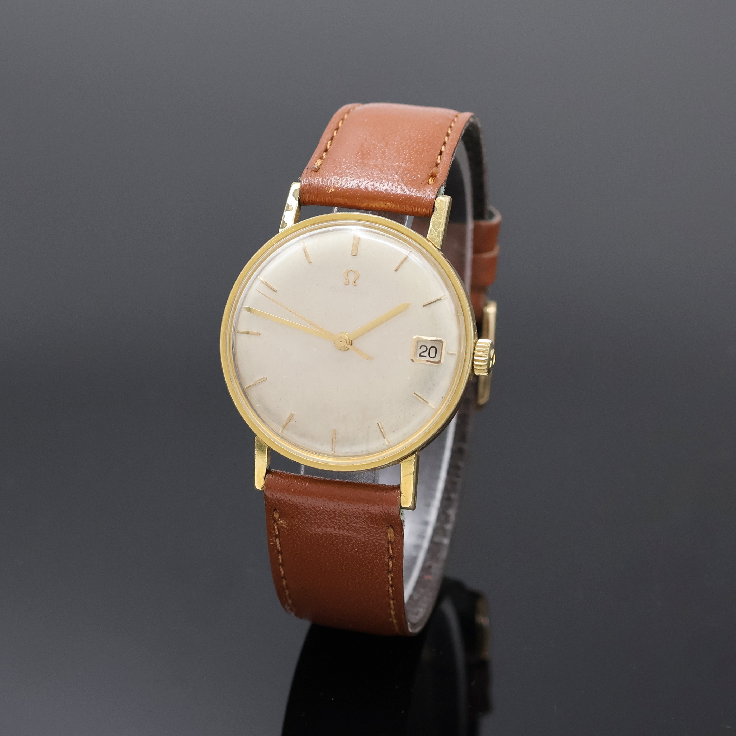 Image 27059088 - OMEGA vergoldete Herrenarmbanduhr Referenz 14731SC62, Schweiz um 1962, Handaufzug, 3- ...