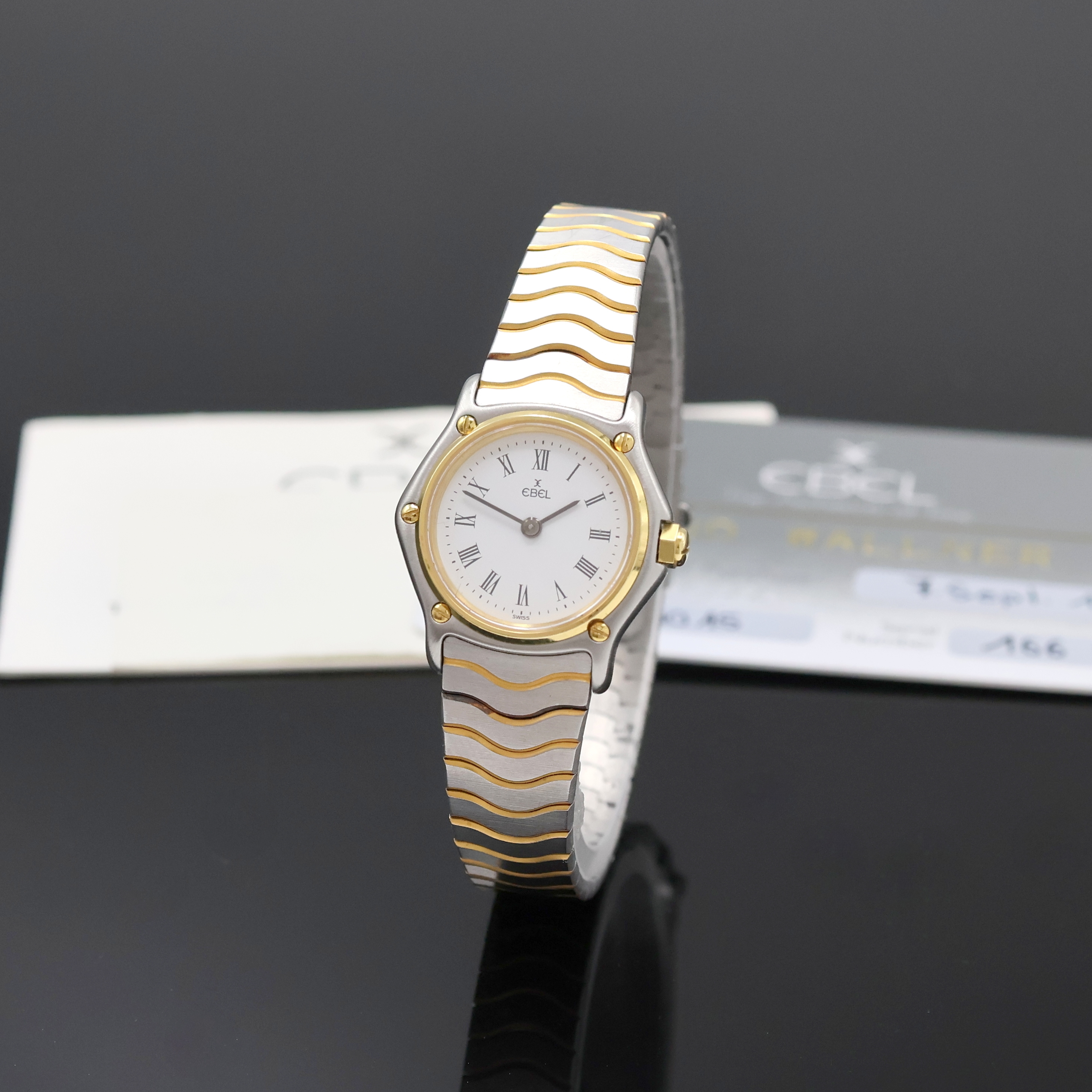 Image 27059089 - EBEL Damenarmbanduhr in Stahl/Gold Referenz 166901, Schweiz um 1995, quartz, Monocoque- ...
