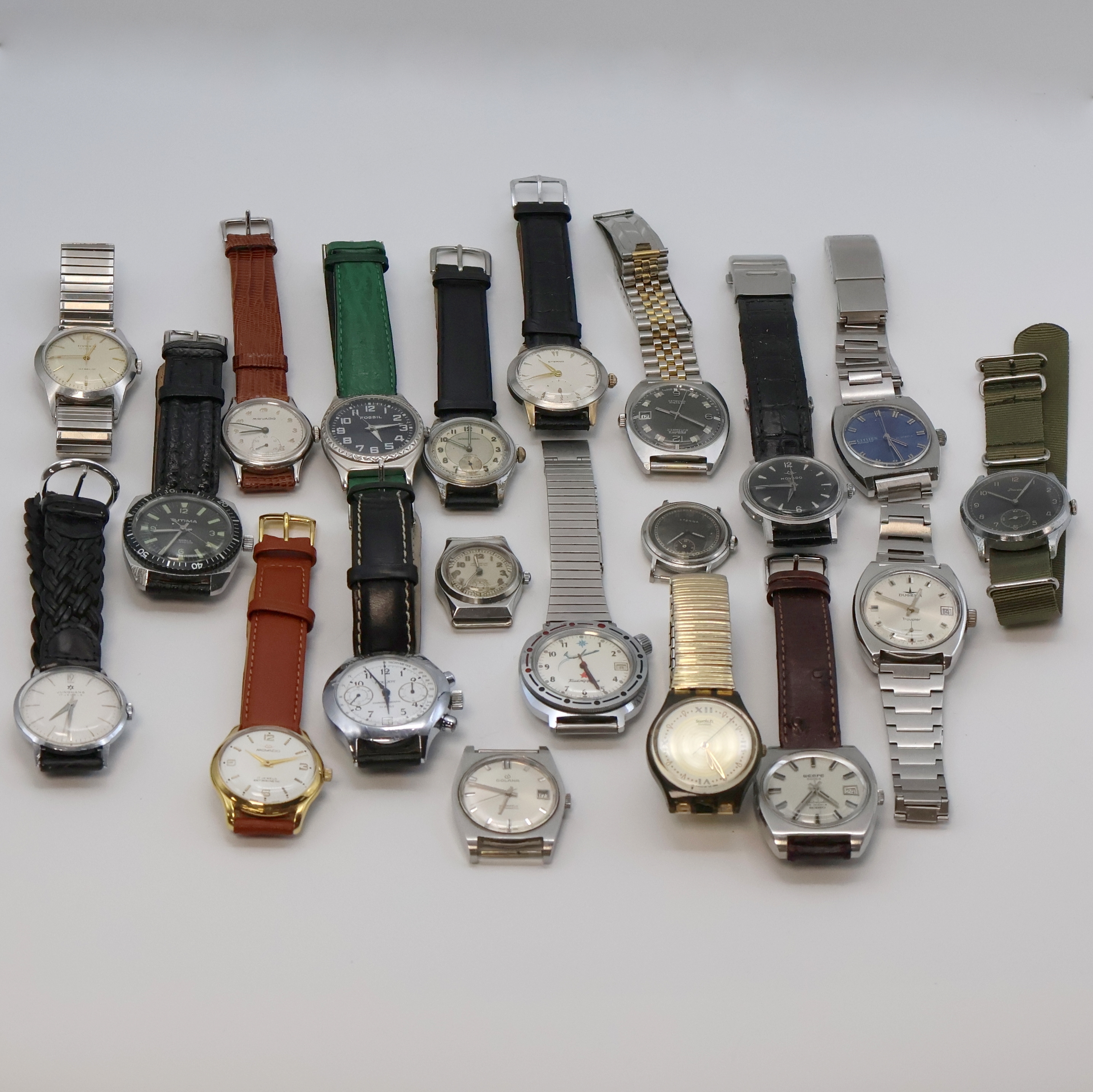 Image 27059098 - 20 Armbanduhren verschiedener Marken, Schweiz/Deutschland/UDSSR,Japan um 1930 - 1990, 15 ...