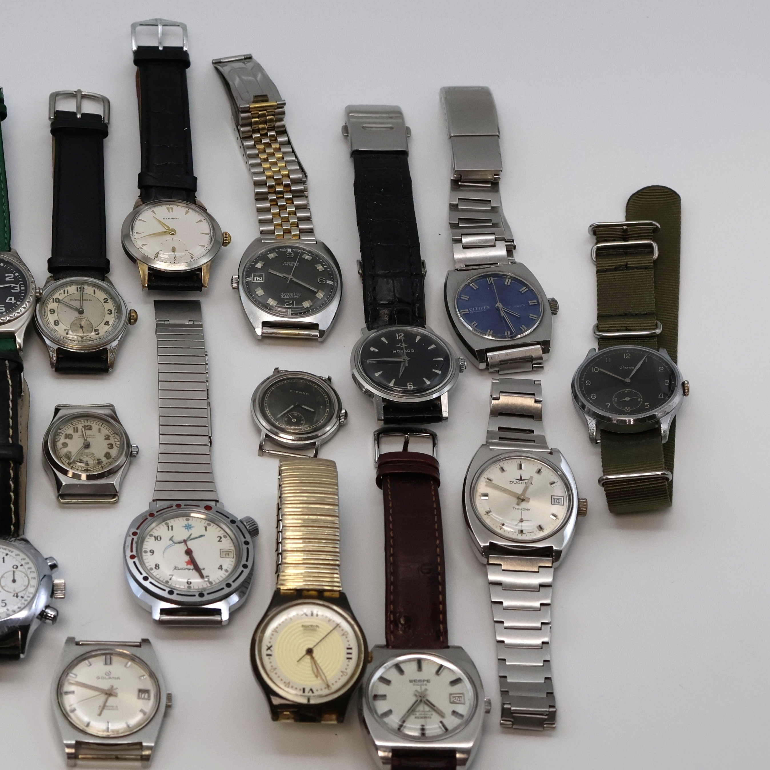 Detail b: 20 Armbanduhren verschiedener Marken, Schweiz/Deutschland/UDSSR,Japan um 1930 - 1990, 15 x Handaufzug, 3 x Automatik, 2 x Quarz, 13 Stahlgeh., davon ...