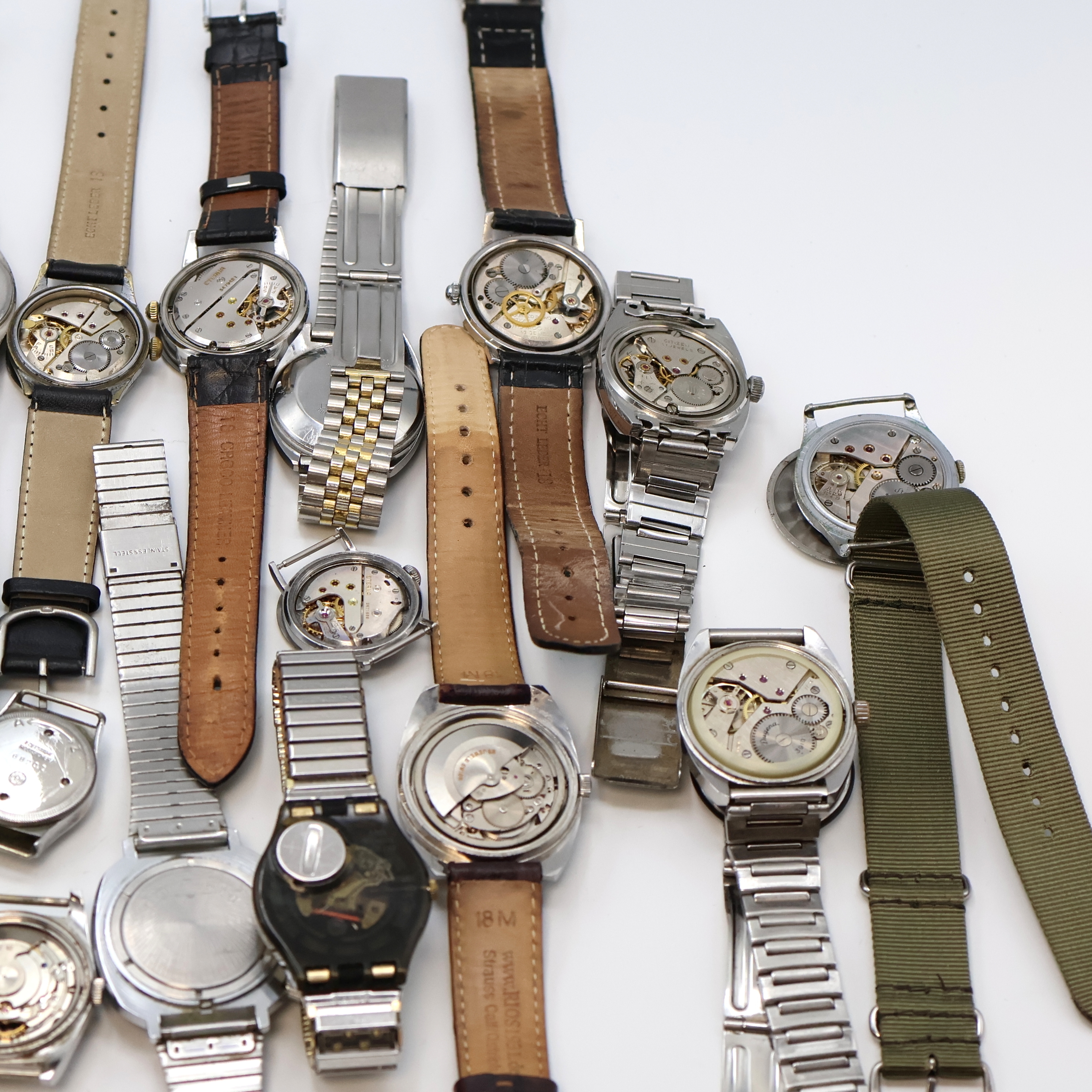 Detail f: 20 Armbanduhren verschiedener Marken, Schweiz/Deutschland/UDSSR,Japan um 1930 - 1990, 15 x Handaufzug, 3 x Automatik, 2 x Quarz, 13 Stahlgeh., davon ...